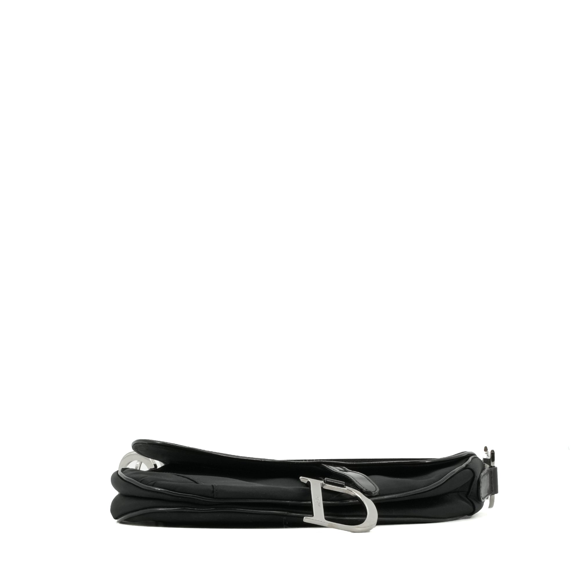 DIOR - Sac à main Saddle Dior en toile noire vintage
