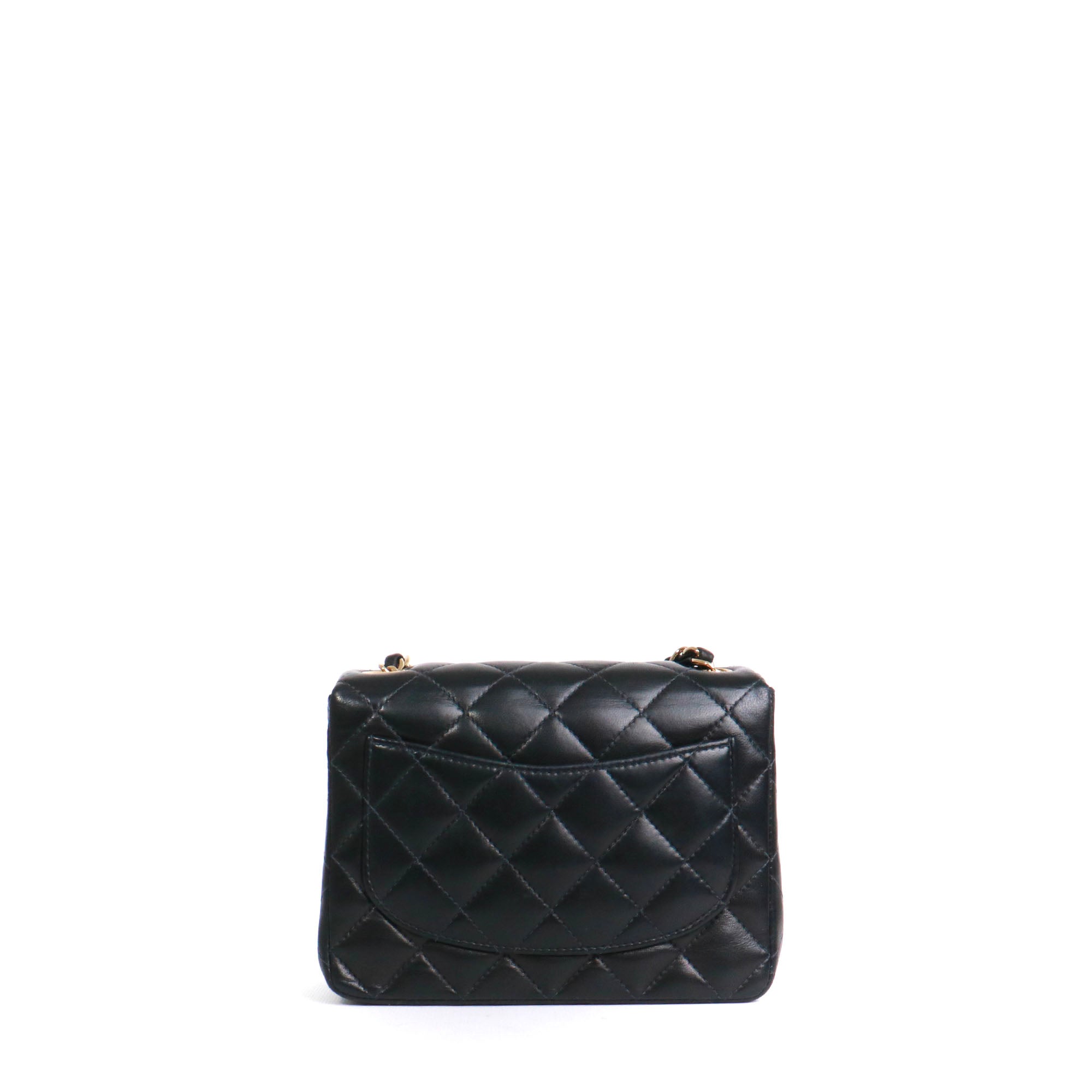 CHANEL - Sac à bandoulière Timeless Mini Square Chanel en cuir noir vintage