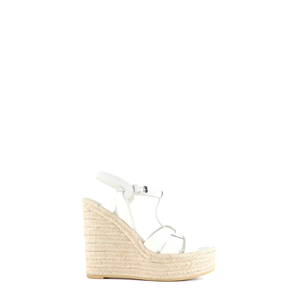 SAINT LAURENT - Sandales compensées Tribute en cuir (T39)