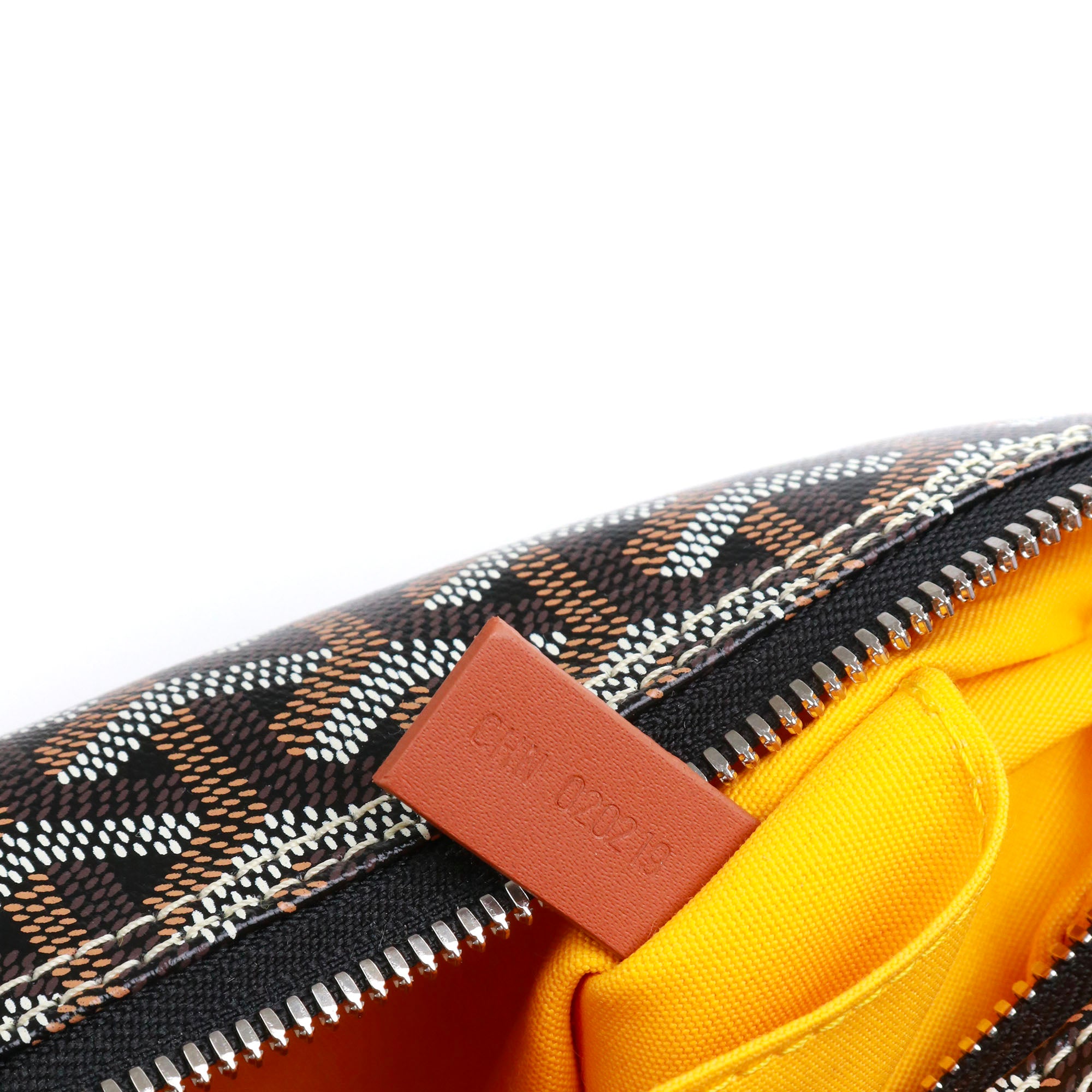 GOYARD - Belvédère PM shoulder bag in coated canvas and yellow leather