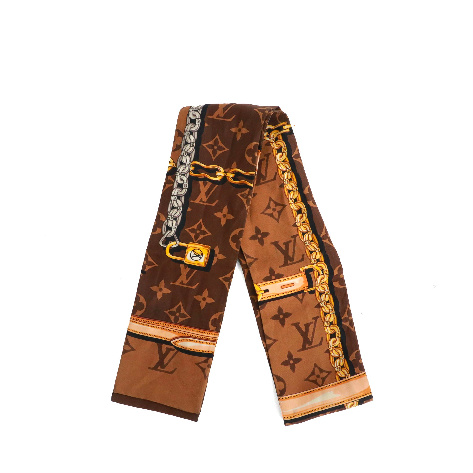 LOUIS VUITTON - Twilly Louis Vuitton en soie marron