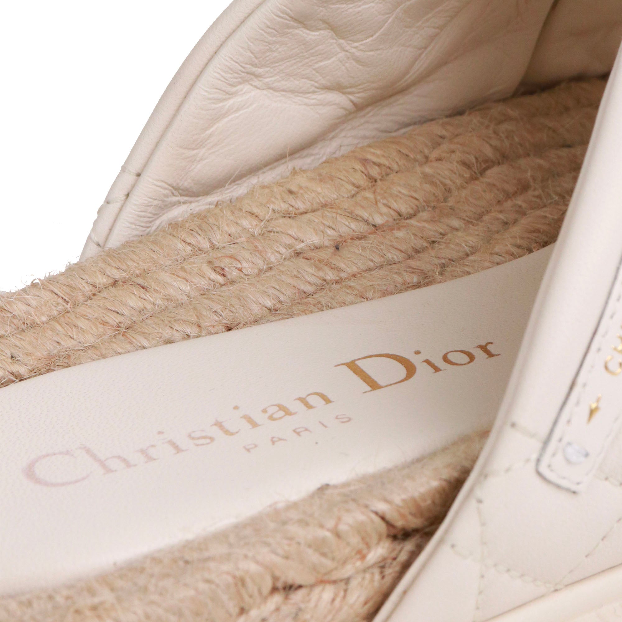 DIOR - Sandales D-Twist Dior en cuir blanc cassé (T38)