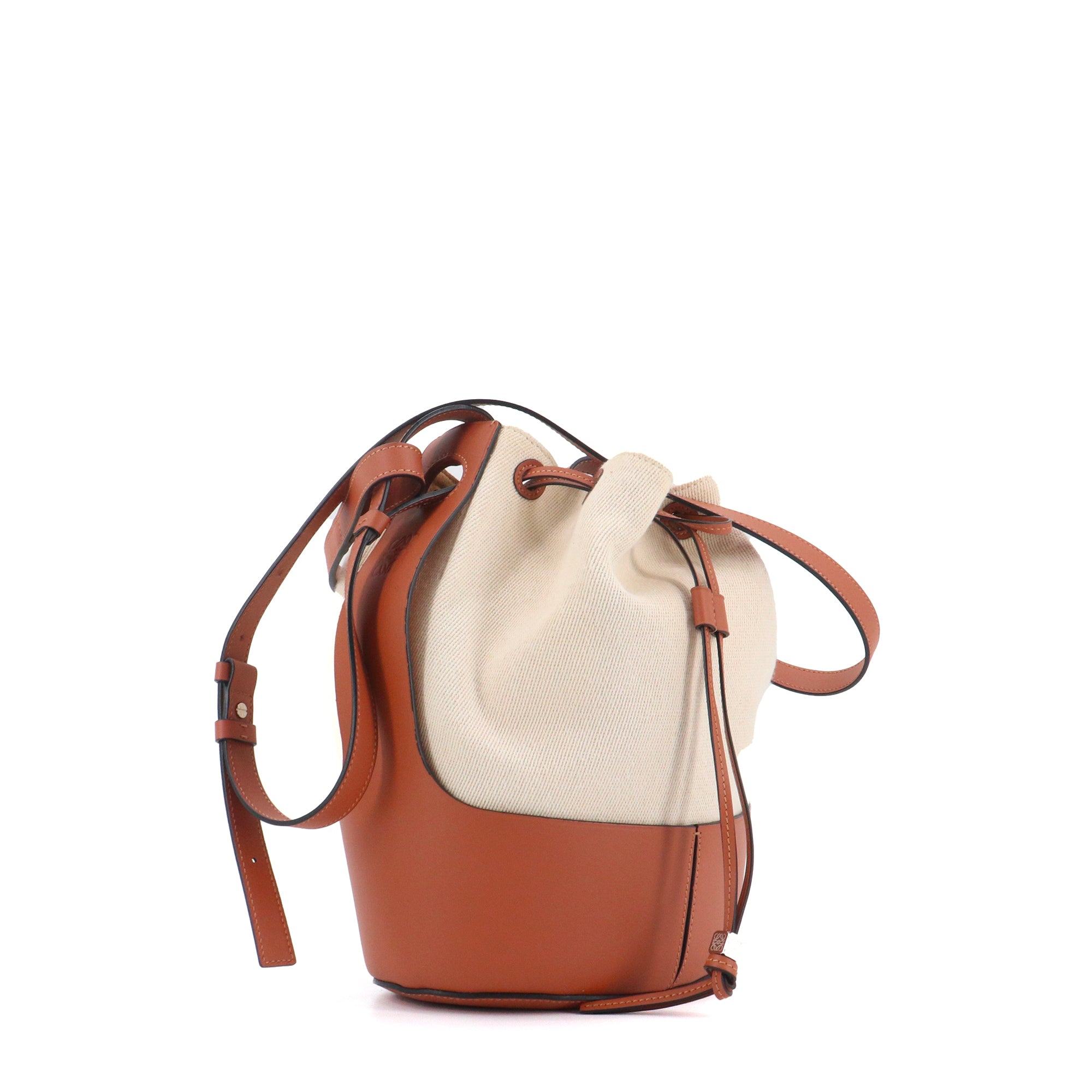 LOEWE - Sac à bandoulière Balloon Loewe en toile et cuir marron