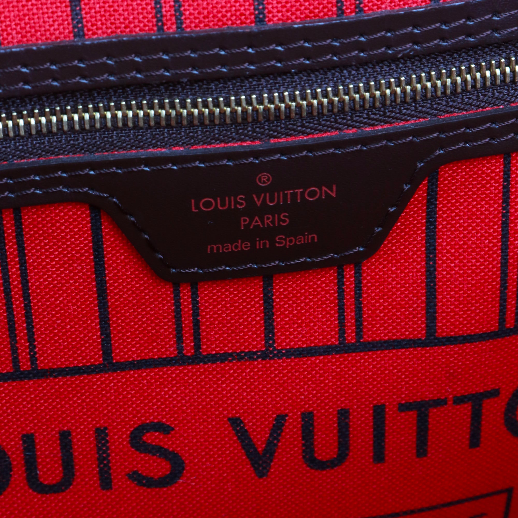 LOUIS VUITTON - Sac cabas Neverfull MM Louis Vuitton en toile enduite damier ébène