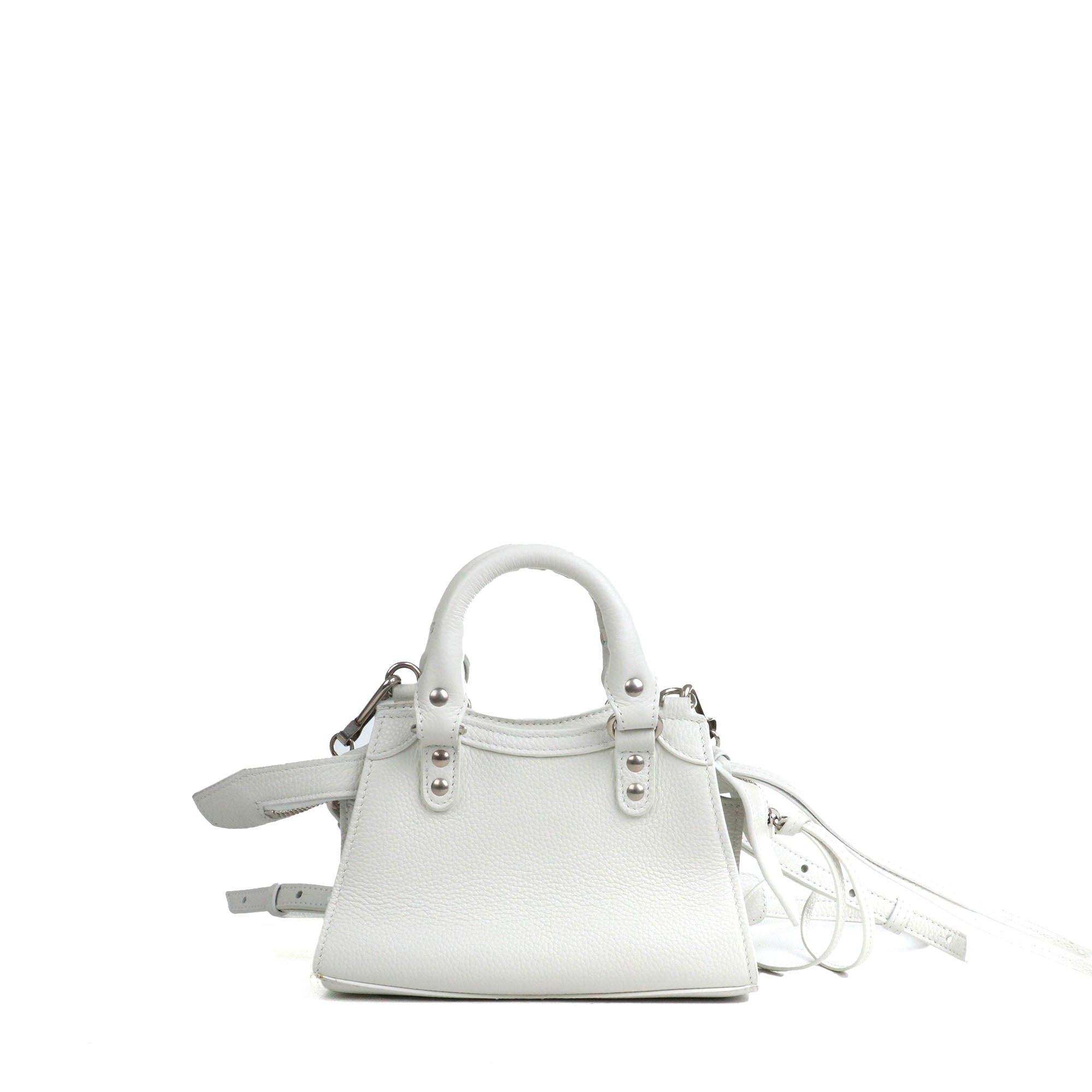 BALENCIAGA - Neo Classic mini shoulder bag in brown crocodile-embossed leather