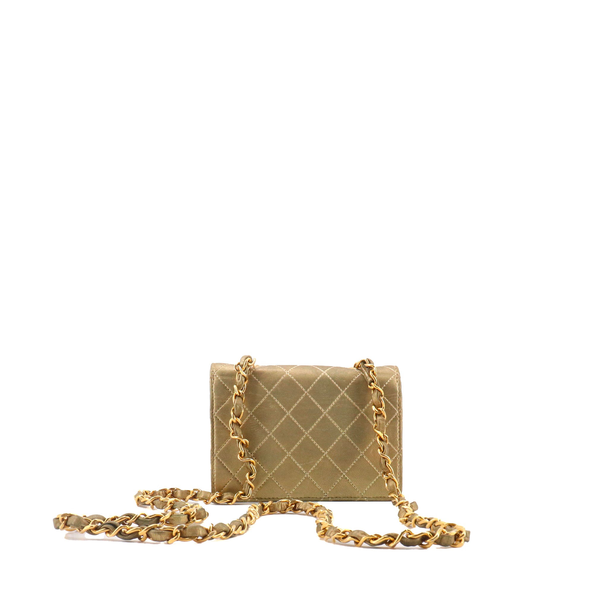 CHANEL - Sac à bandoulière Wallet on Chain Timeless mini Chanel en cuir lisse doré