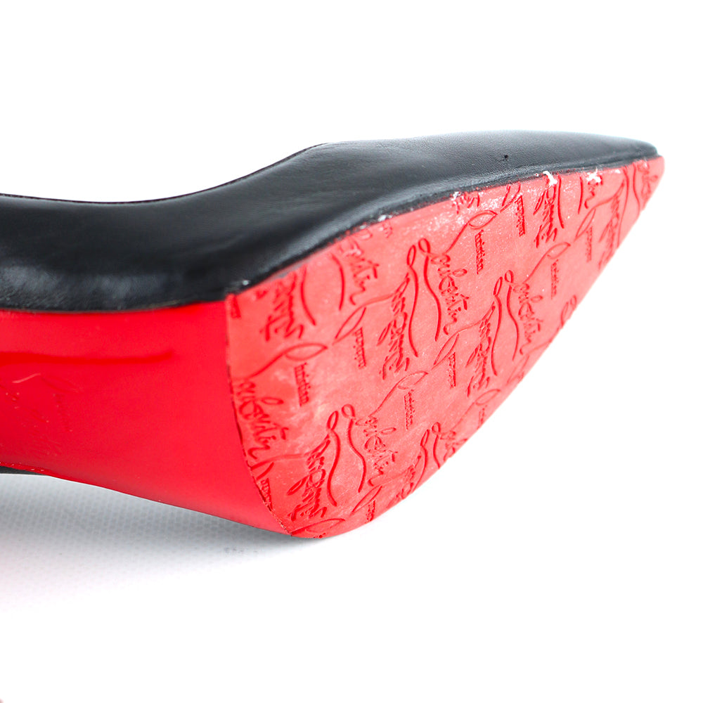 LOUBOUTIN - Escarpins So Kate en cuir verni noir (T37)