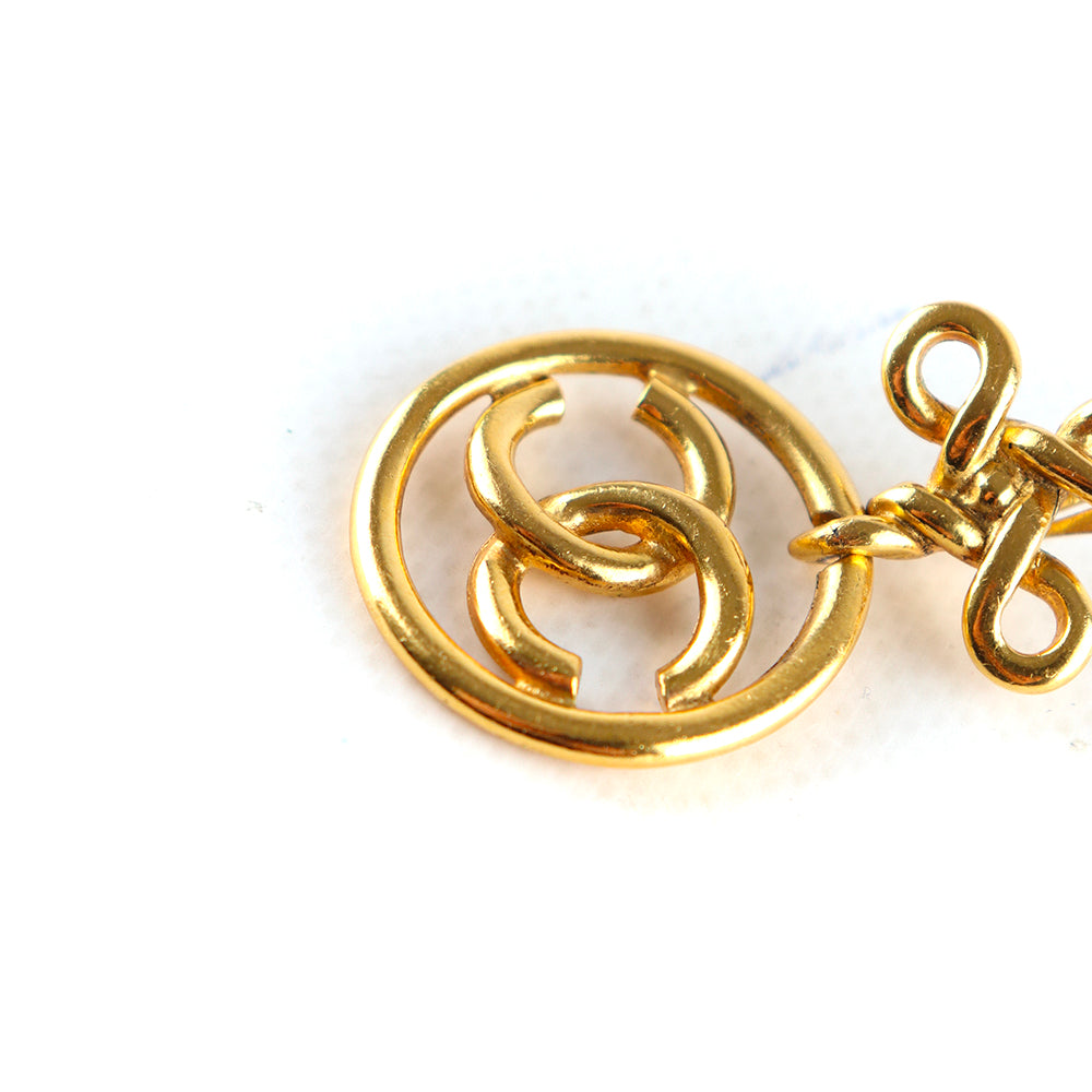 CHANEL - Boucles d'oreilles Trèfles CC vintage doré