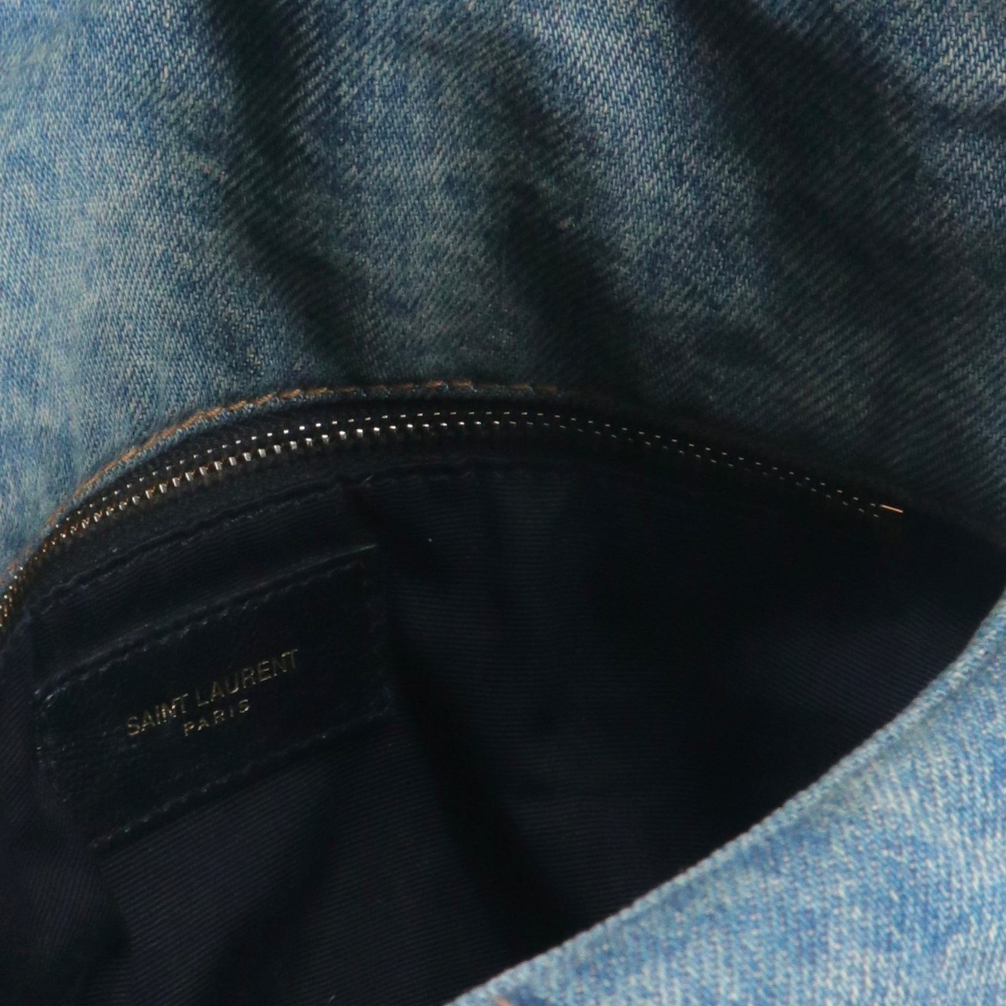 SAINT LAURENT - Sac à bandoulière Puffer small Saint Laurent en denim bleu