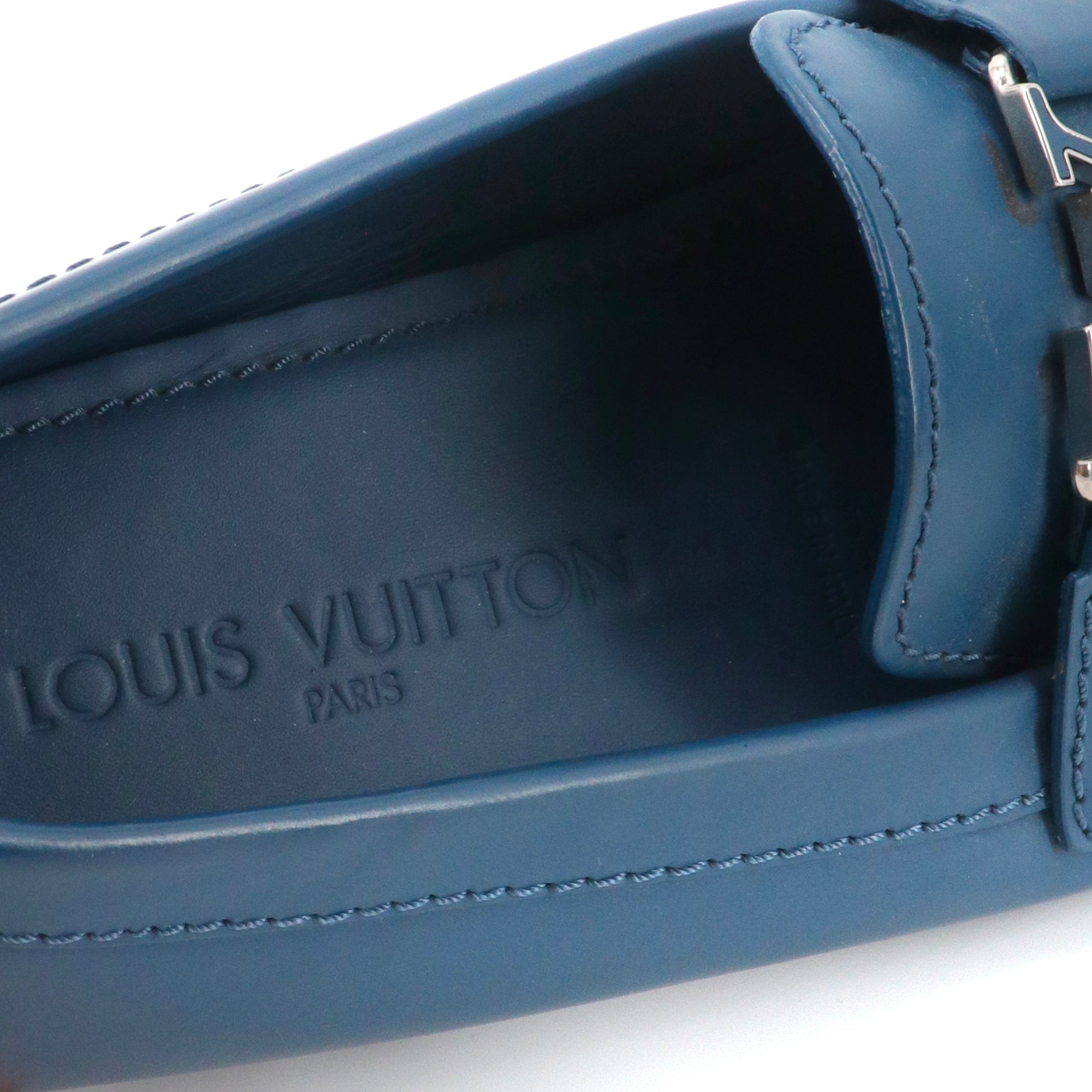LOUIS VUITTON - Mocassins Monte Carlo Louis Vuitton en cuir bleu (T40)