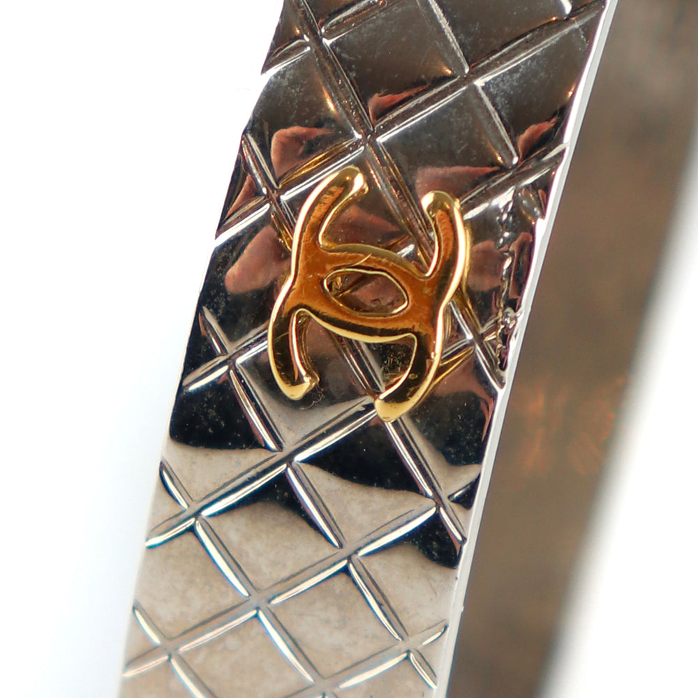 CHANEL - Silver and gold CC bangle