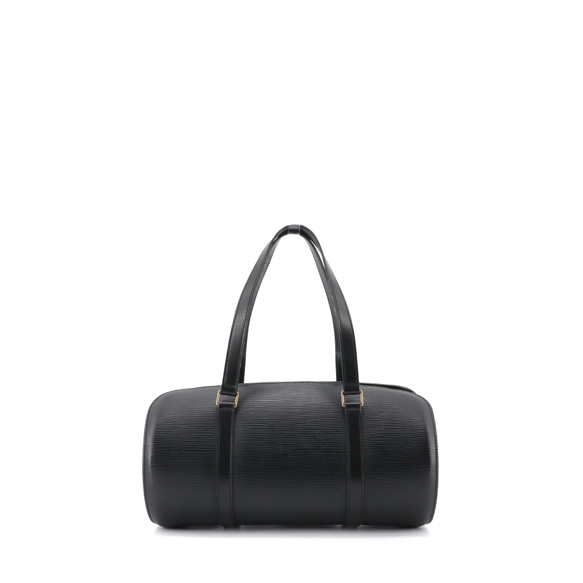 LOUIS VUITTON - Sac à épaule Soufflot Louis Vuitton en cuir épi noir vintage