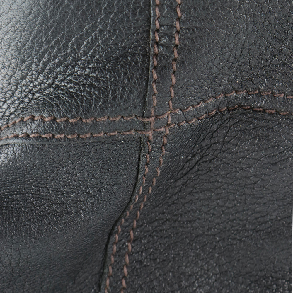 PRADA - Bottes à talon en cuir noir (T36,5)