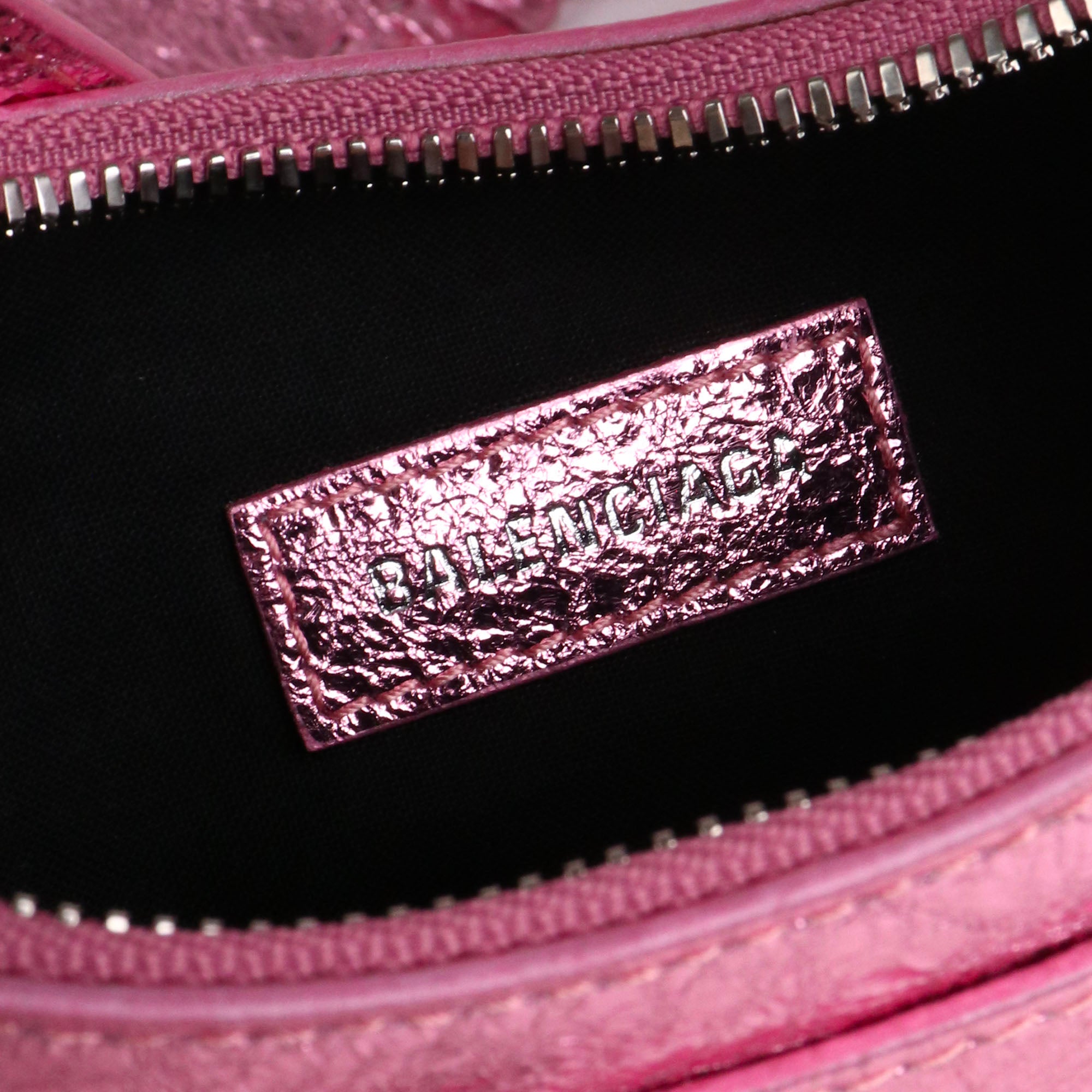 BALENCIAGA - Sac à bandoulière Cagole XS strass en cuir rose