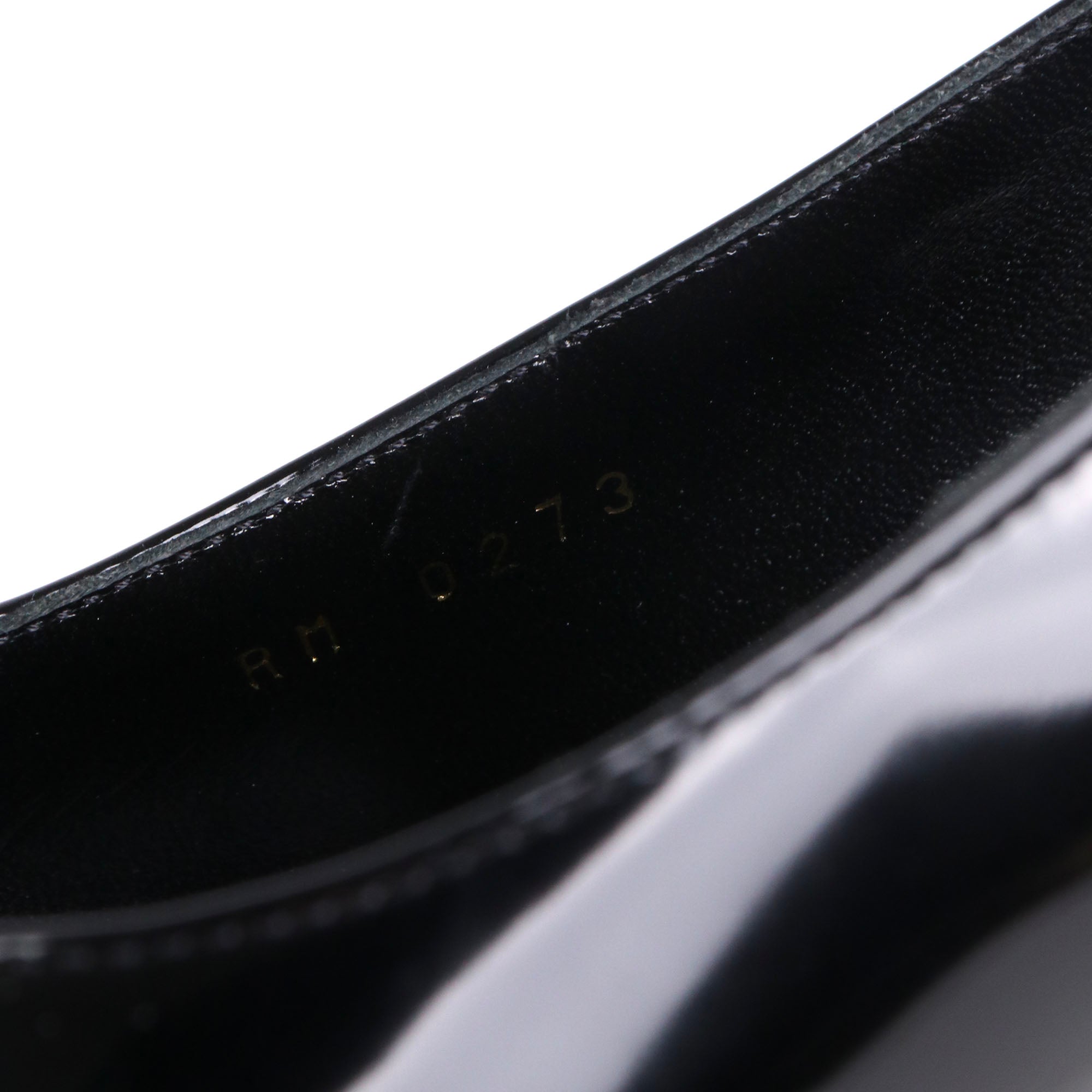 CELINE - Sandales à talon Triomphe Celine en cuir verni noir (T38)