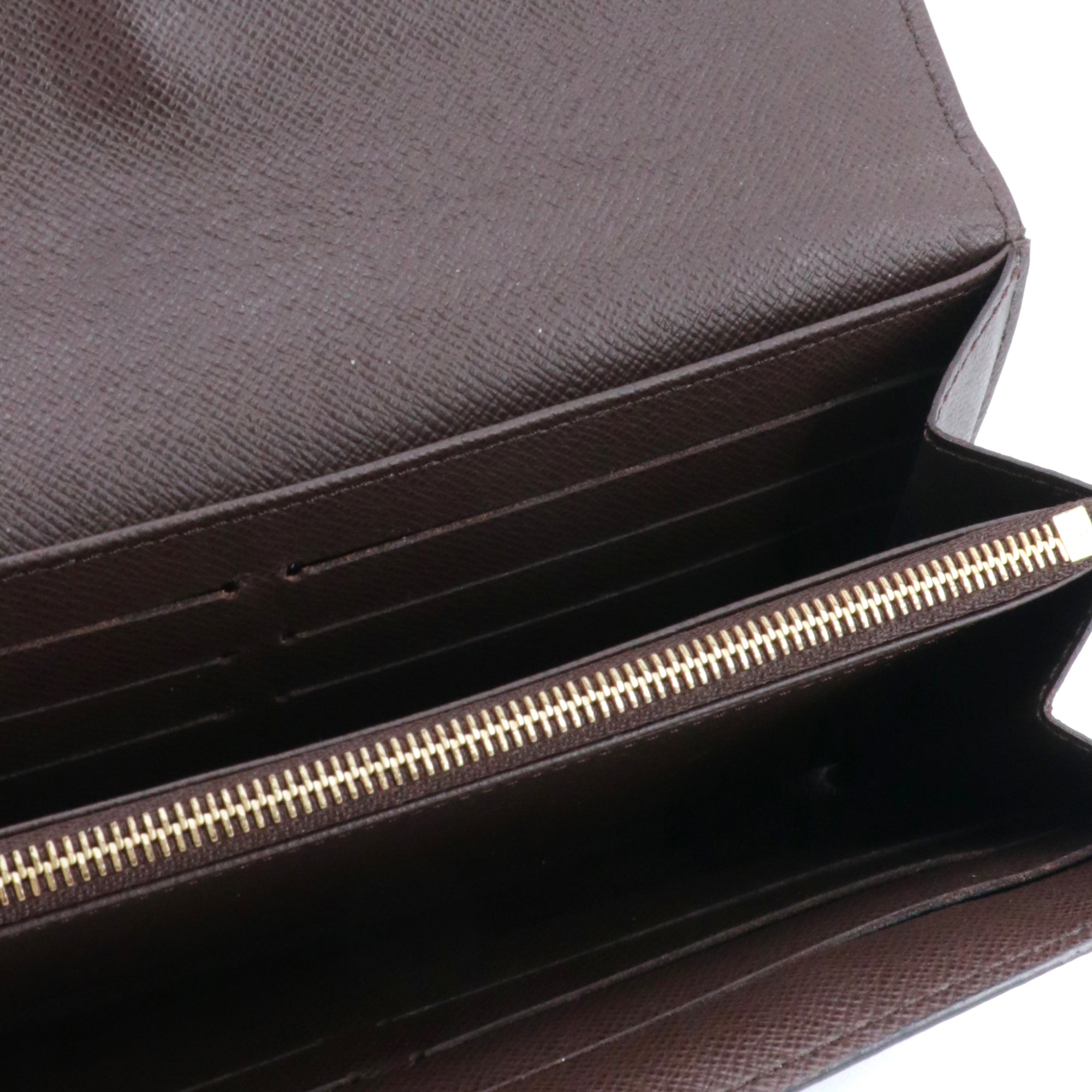 LOUIS VUITTON - Portefeuille Sarah Louis Vuitton en toile damier ébène