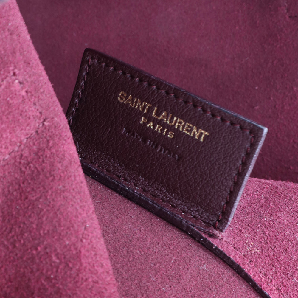SAINT LAURENT - Sac cabas Shopping en cuir bordeaux