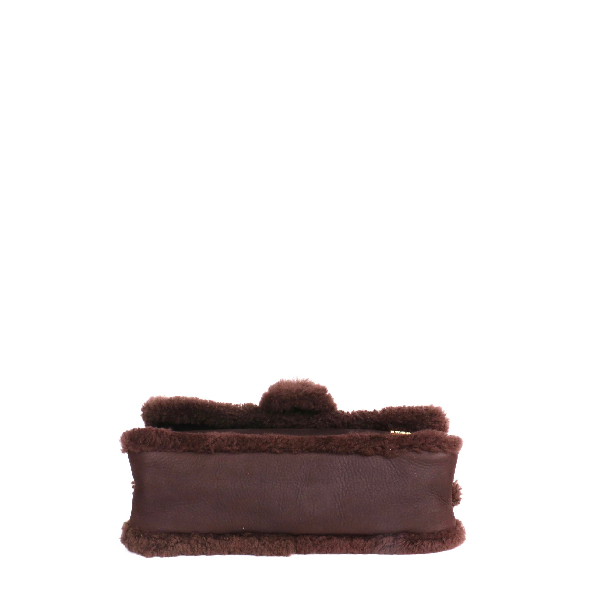 JACQUEMUS - Sac à bandoulière Bambimou Doux Jacquemus en laine de mouton et cuir de vache marron