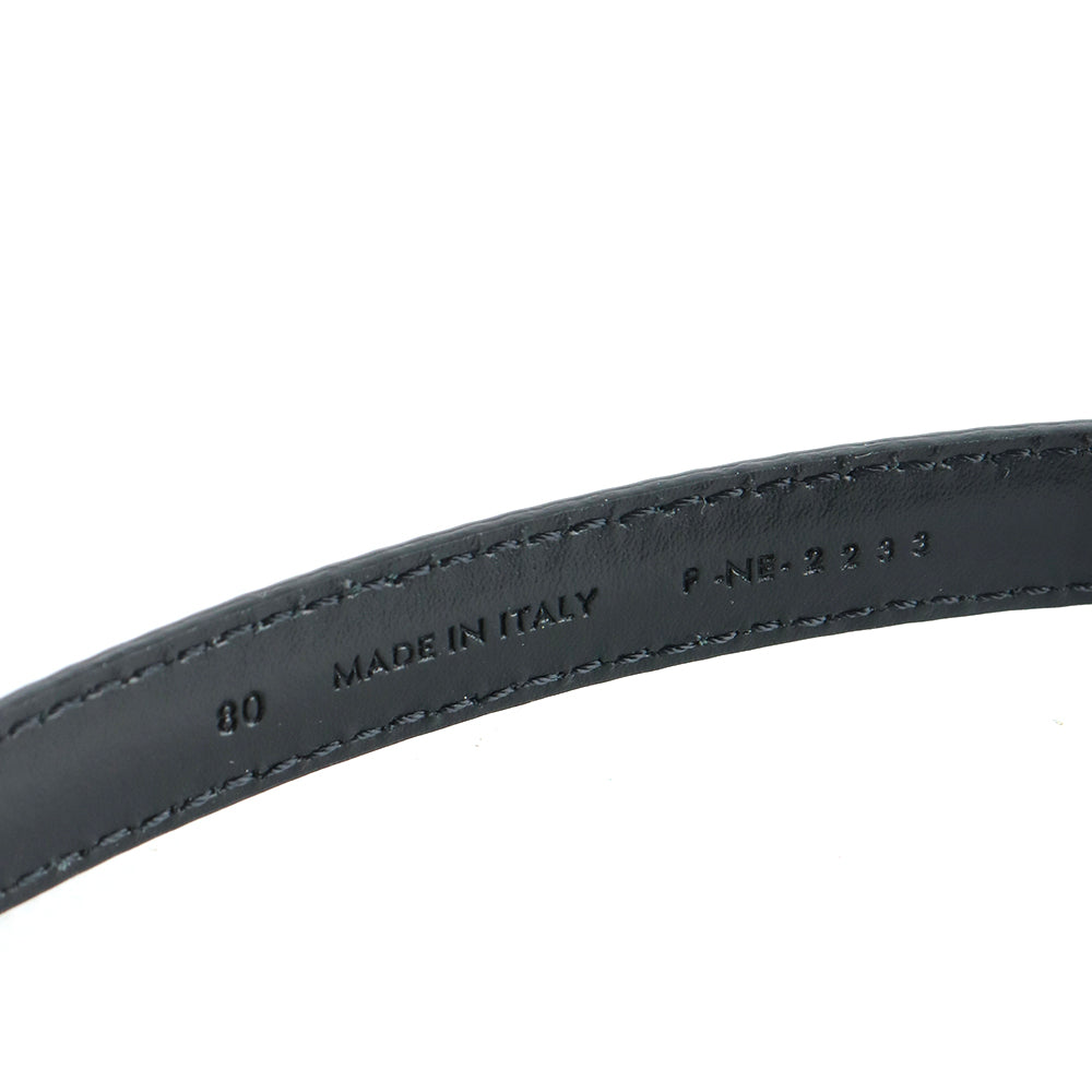CELINE - Ceinture Triomphe teen en cuir noir (T80)