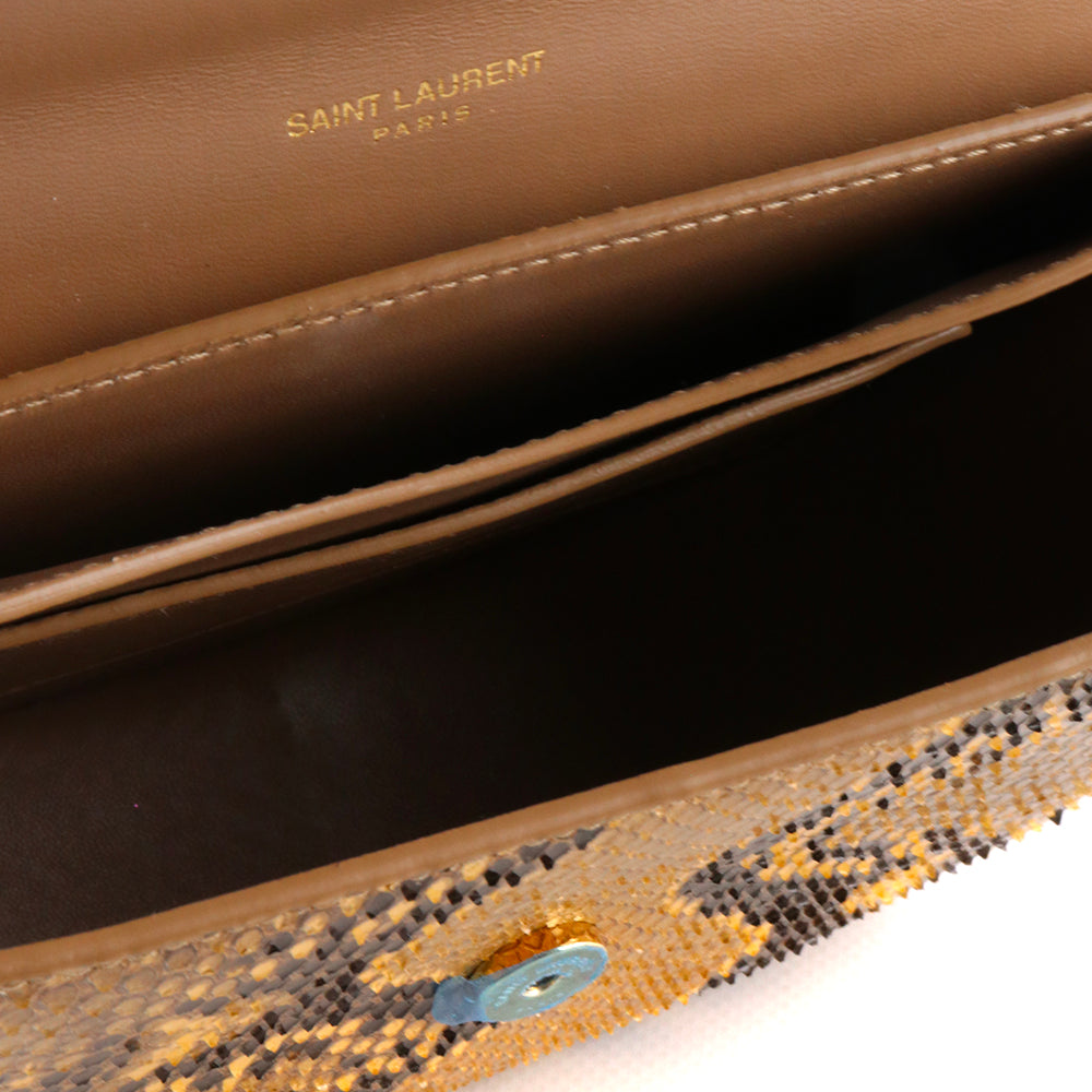 SAINT LAURENT - Sac à bandoulière Kaia en python et cuir