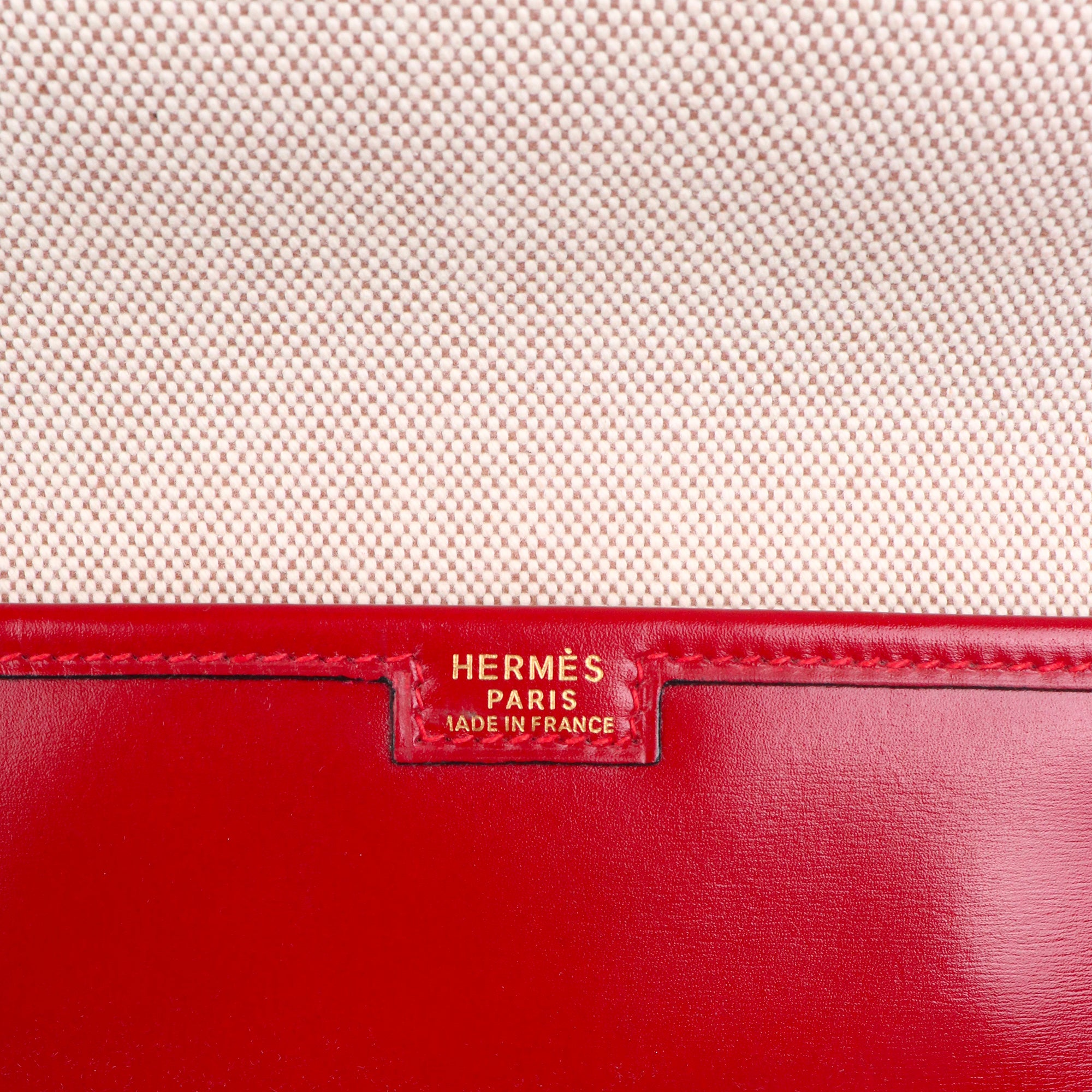 HERMÈS - Pochette Jige Hermès en cuir box rouge Vintage