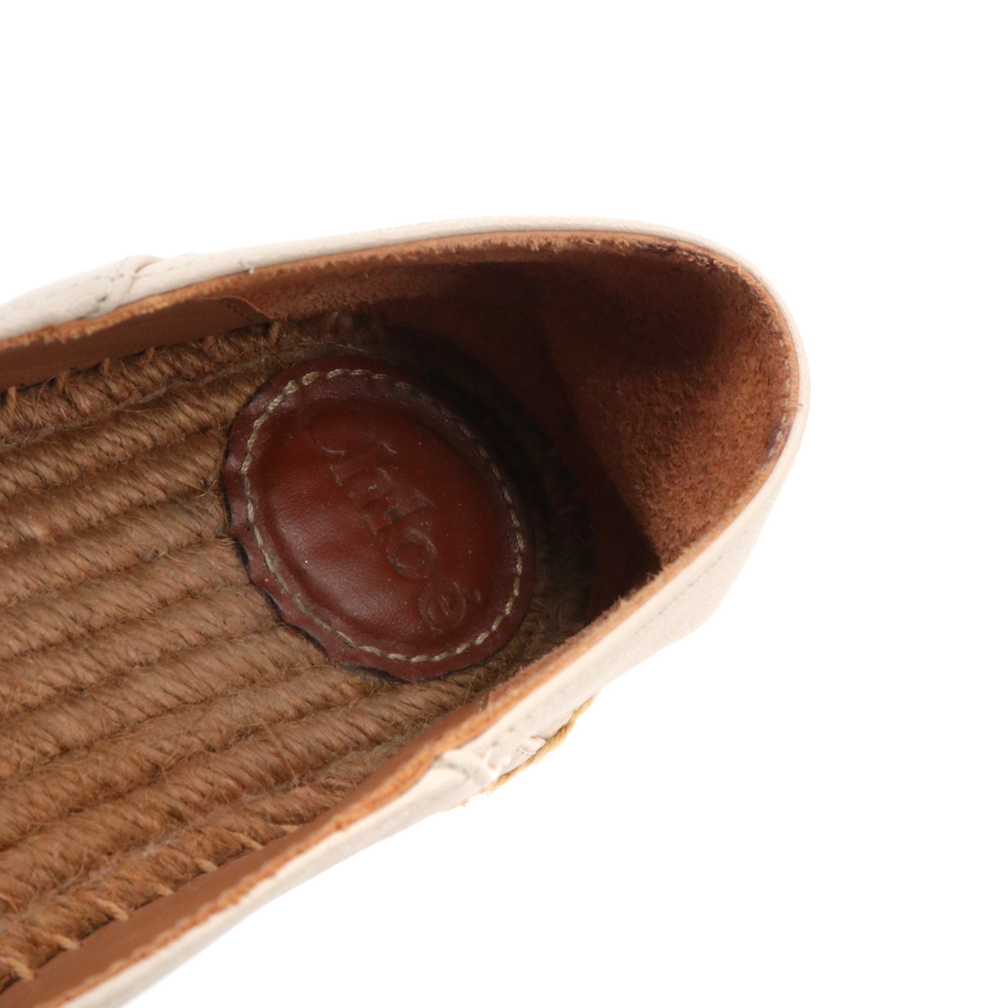 CHLOÉ - Espadrilles Woody PIIA Chloé en cuir beige (T35)