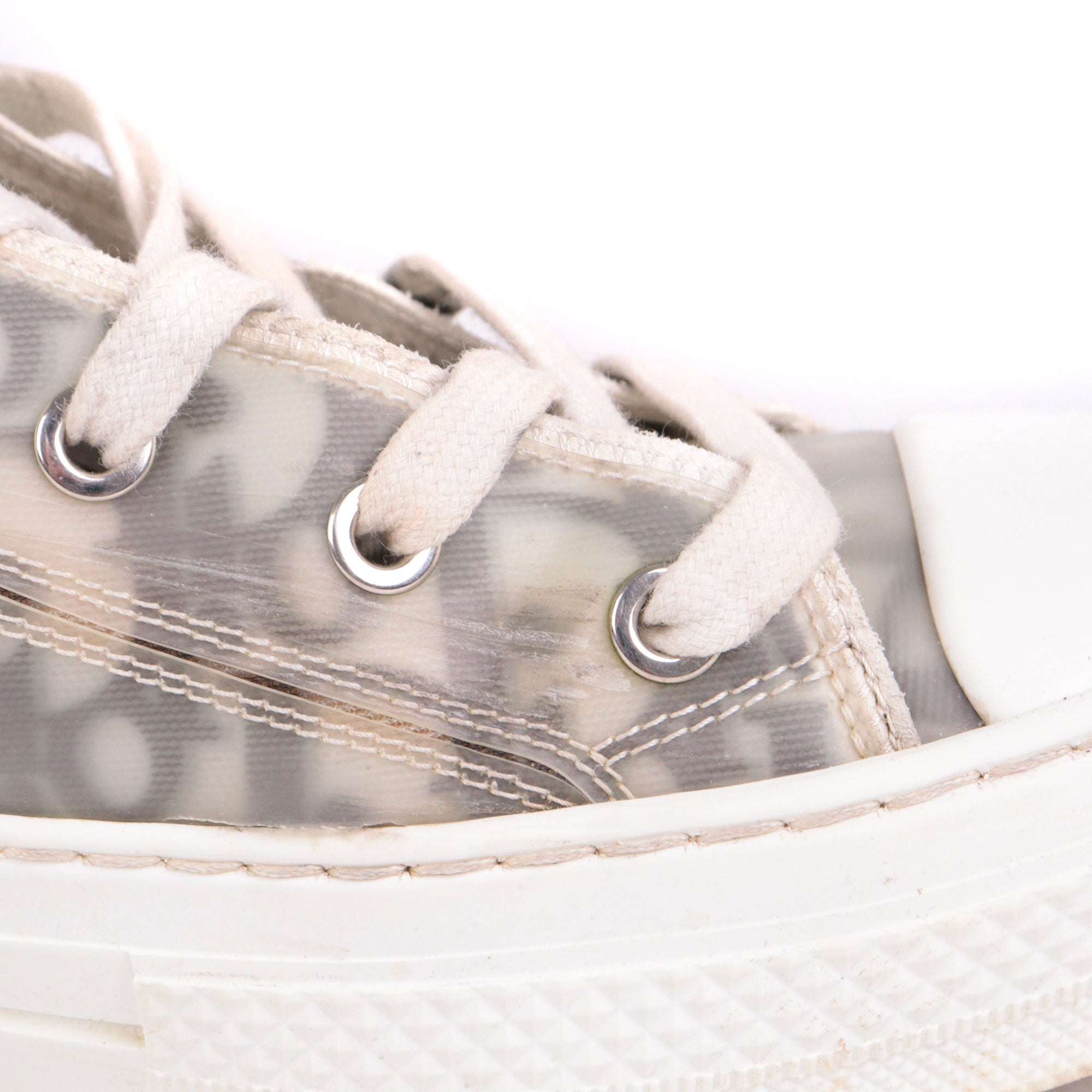 DIOR - Sneakers B23 Dior Haute en toile oblique blanche (T41,5)
