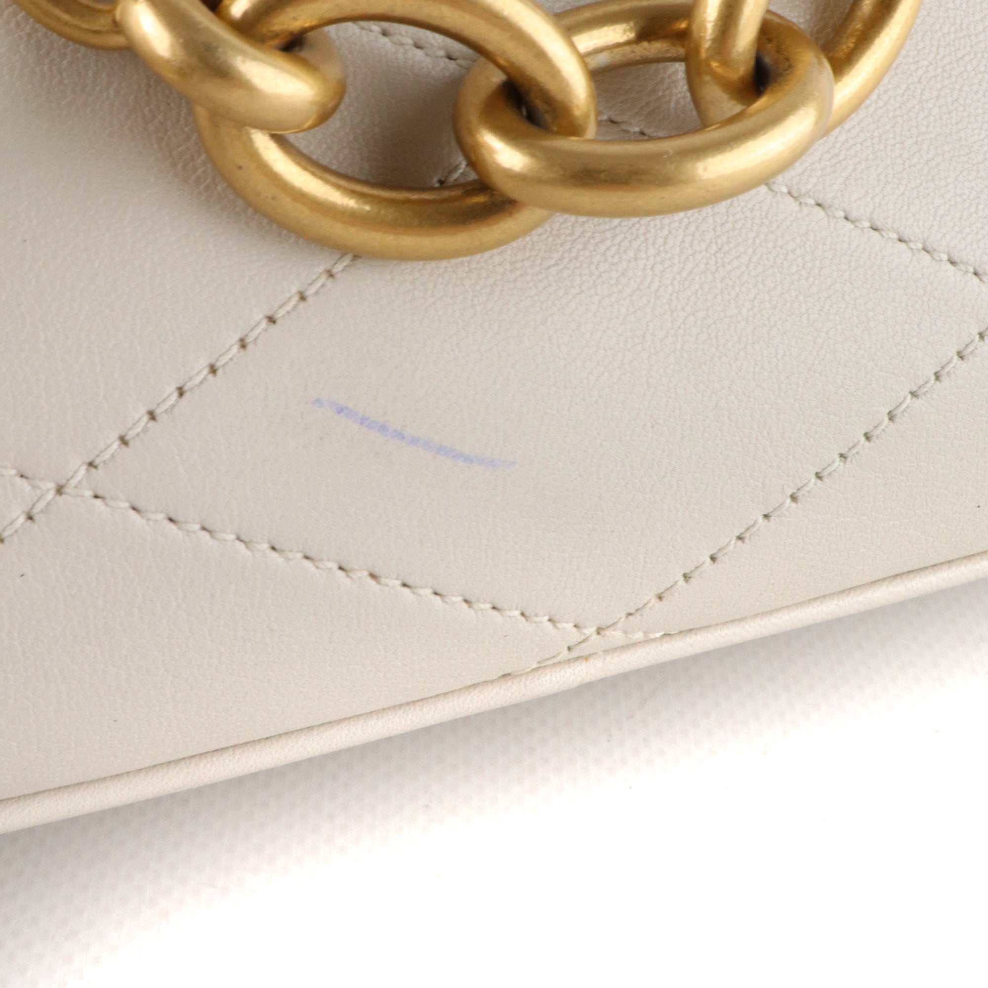 SAINT LAURENT - Sac à bandoulière Le Maillon en cuir beige