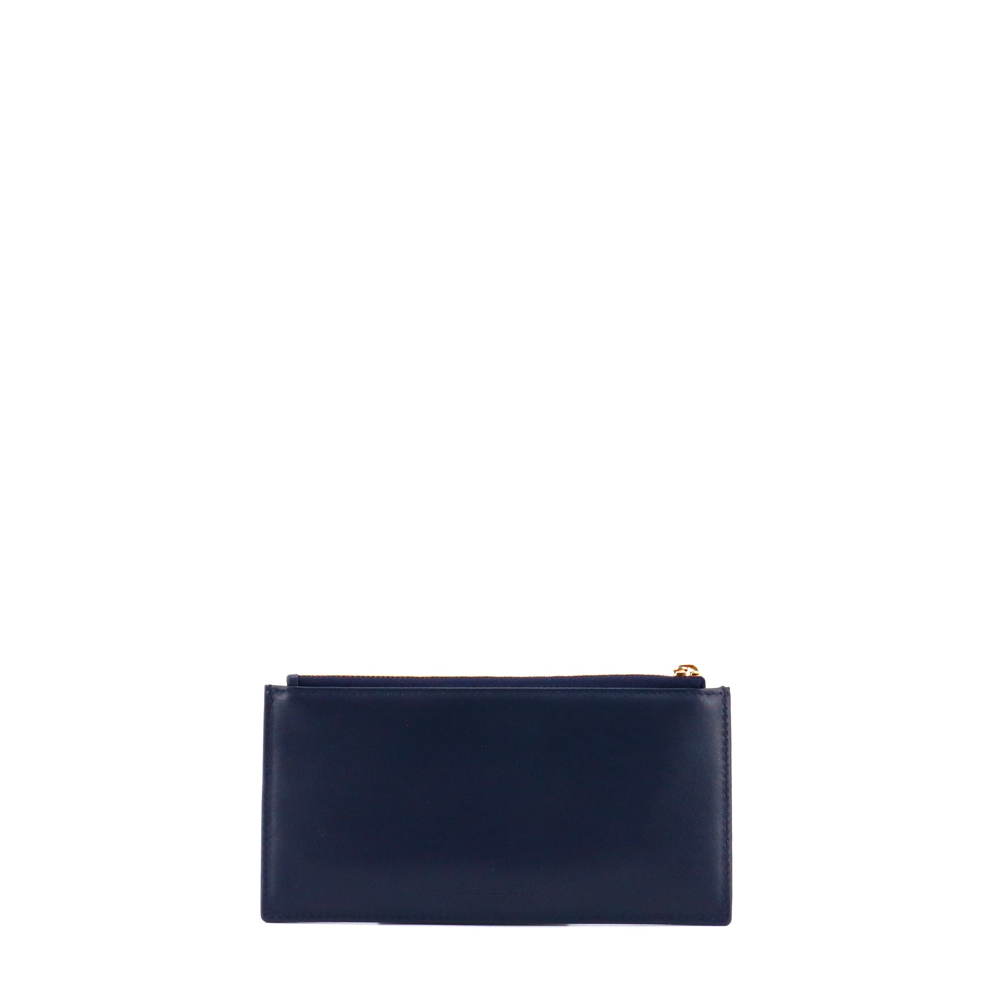 DIOR - Porte-monnaie Dior en cuir bleu marine