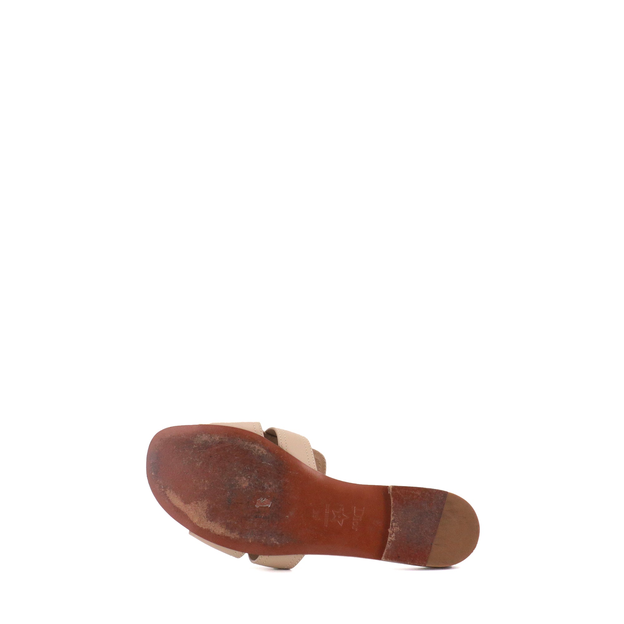 DIOR - Sandales 30 Montaigne Dior en cuir beige (T39)