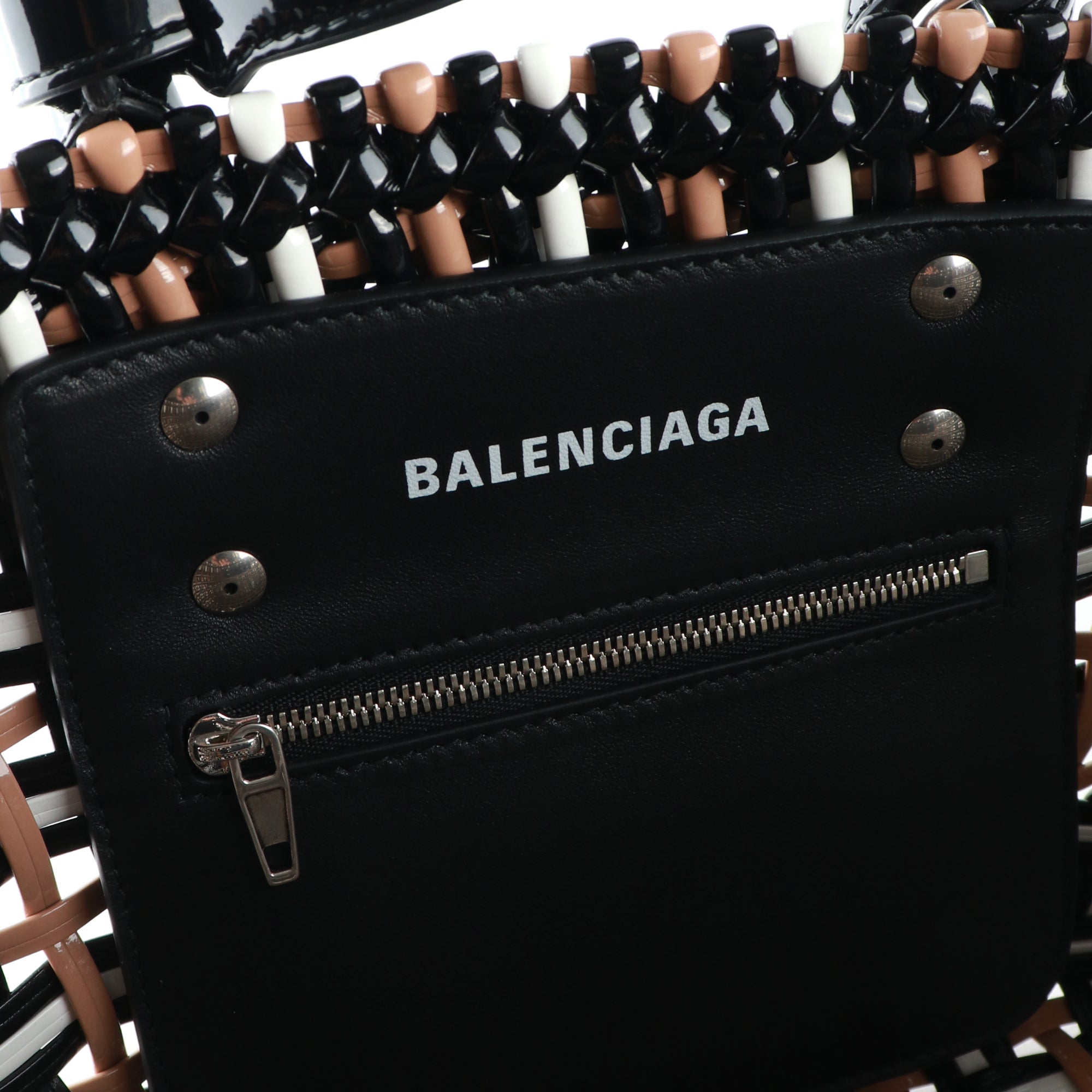 BALENCIAGA - Sac cabas Bistro XS tricolore en plastique