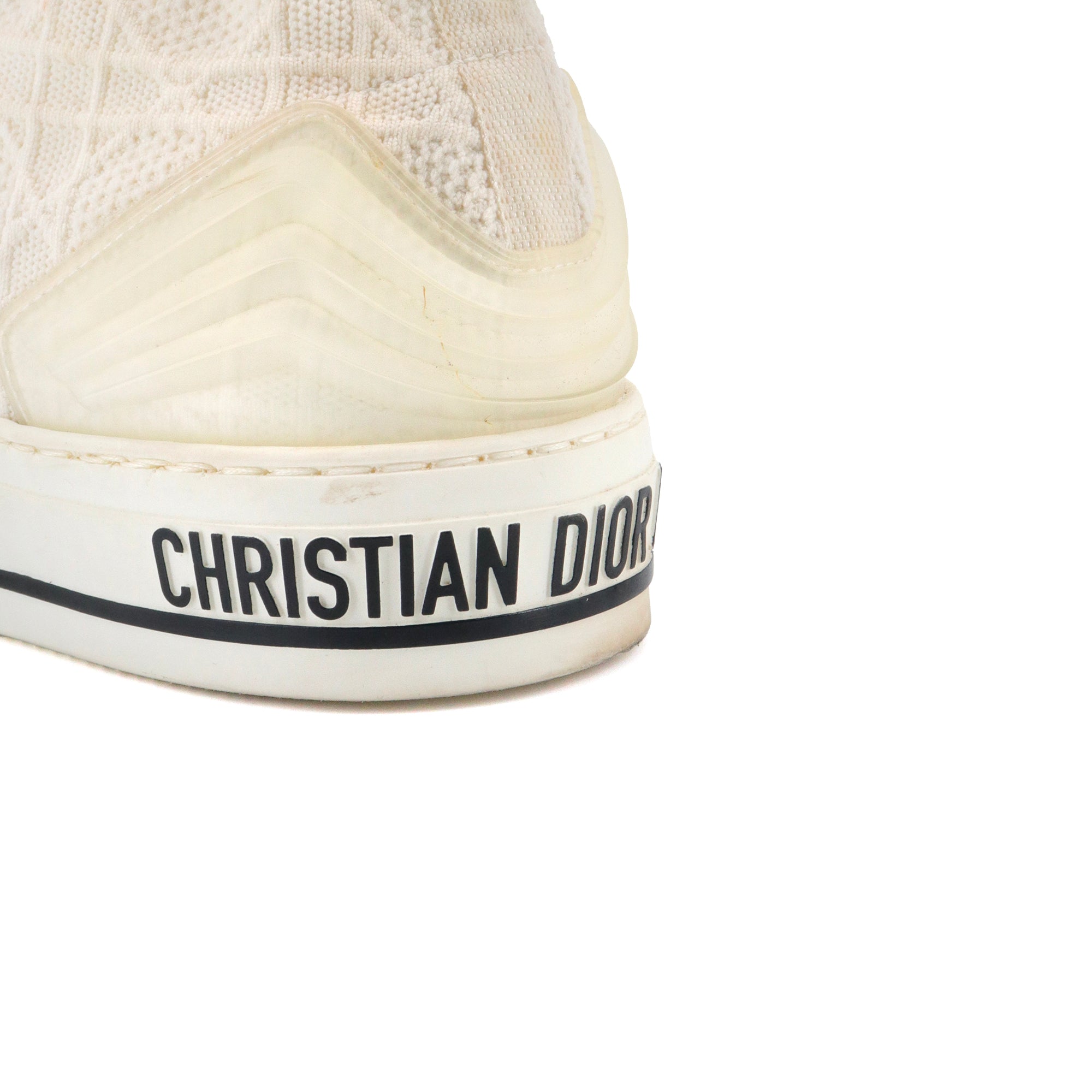 DIOR - Sneakers montantes Walk'N'Dior en toile blanc cassé (T38)