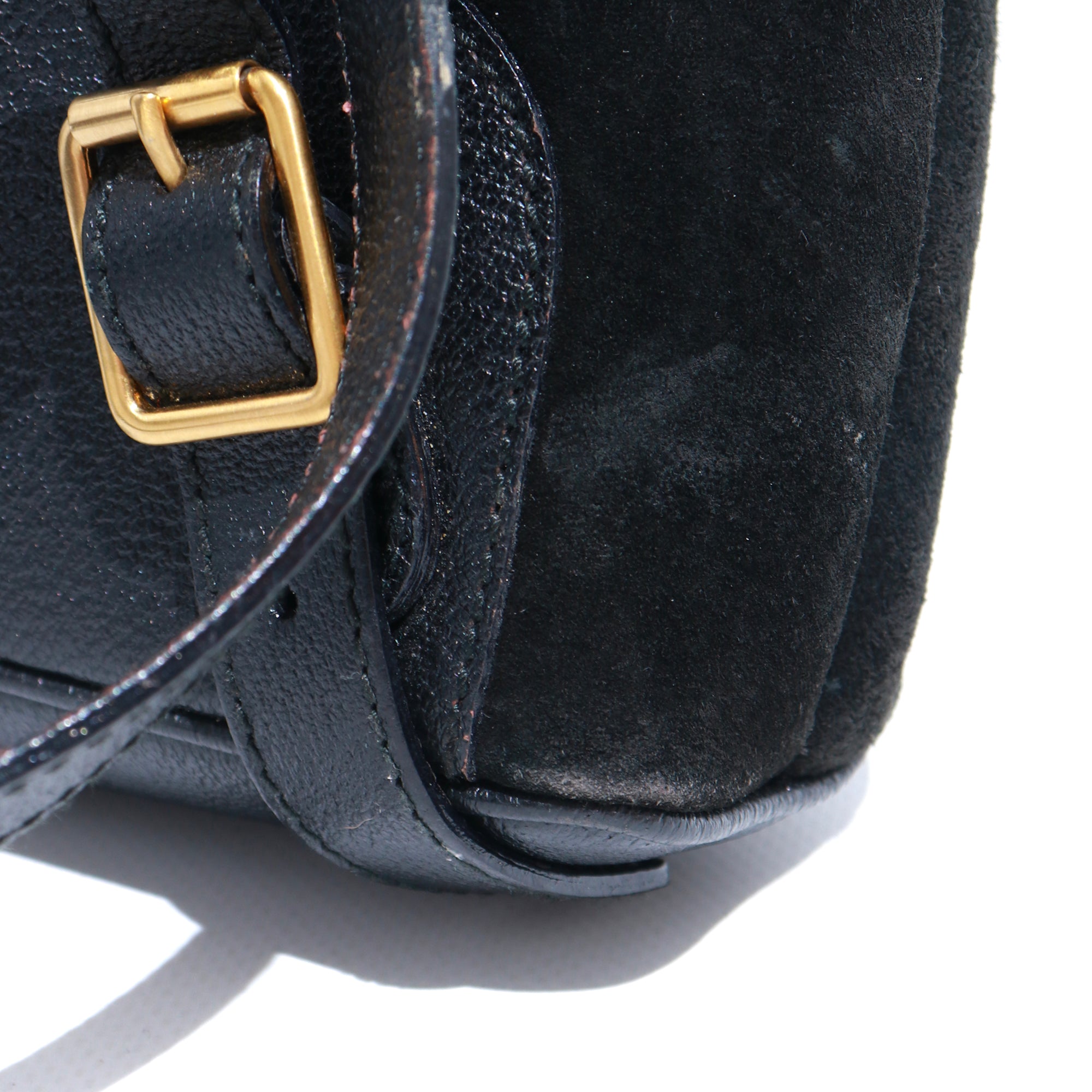 GUCCI - Sac à dos Bamboo Mini en daim et cuir noir
