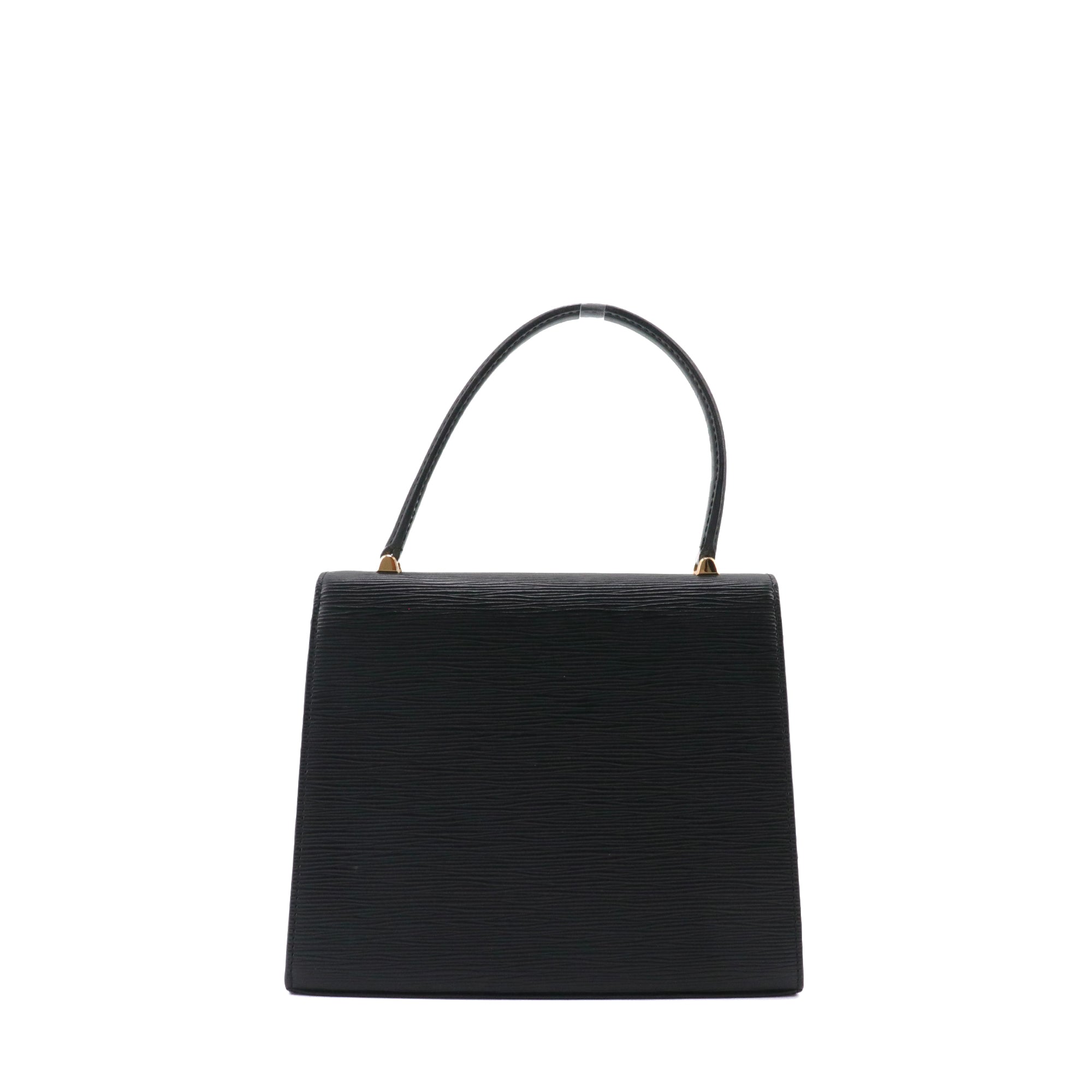LOUIS VUITTON - Sac à main Malesherbes Louis Vuitton en cuir épi noir vintage