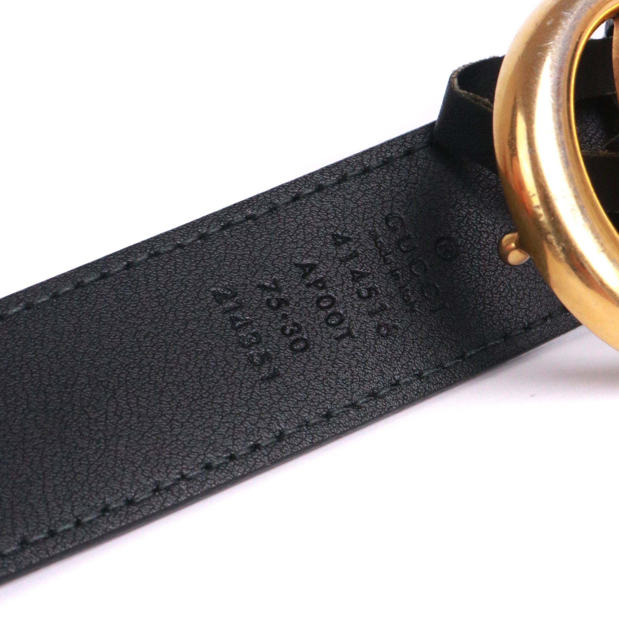 GUCCI - Gucci GG Buckle Marmont belt in black grained leather (T85)