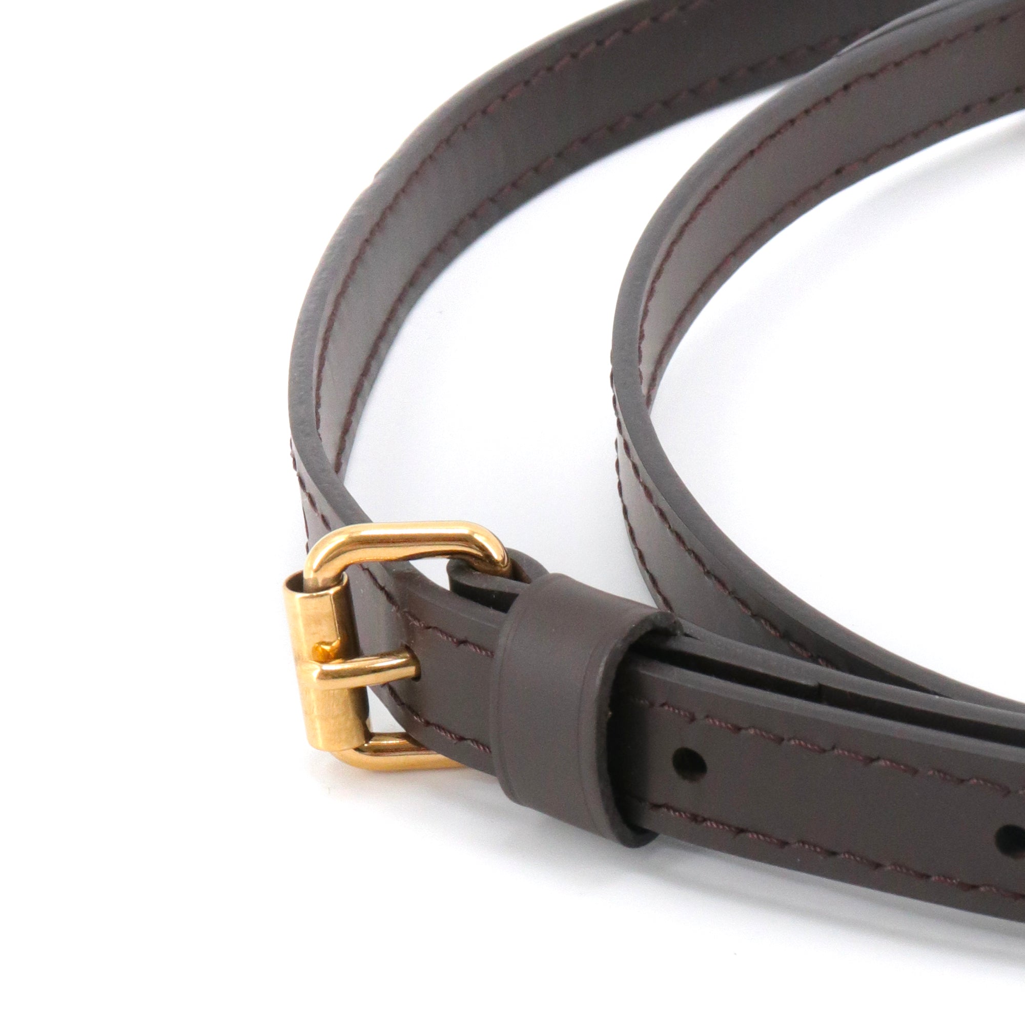 LOUIS VUITTON - Bandoulière de sac réglable Louis Vuitton en cuir marron