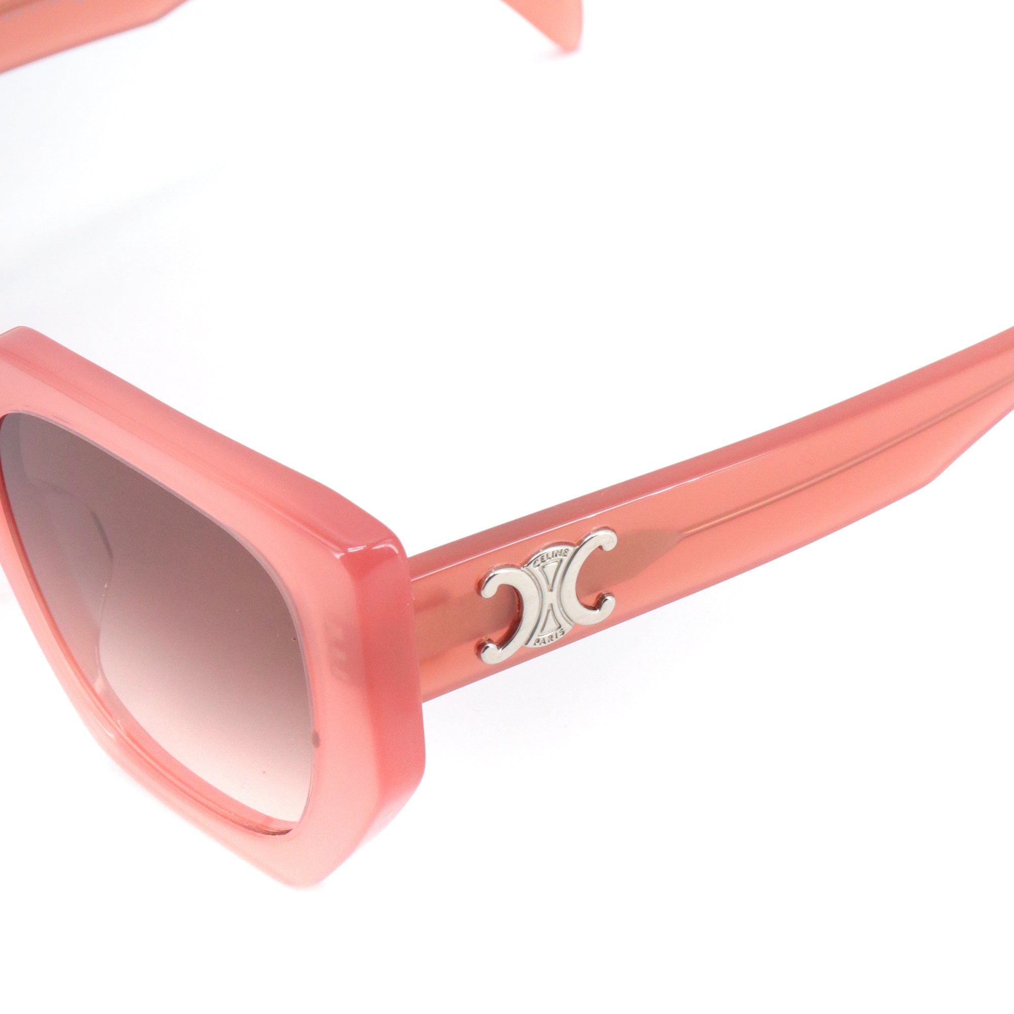 CELINE - Lunettes de soleil Triomphe Celine en plastique rose pâle