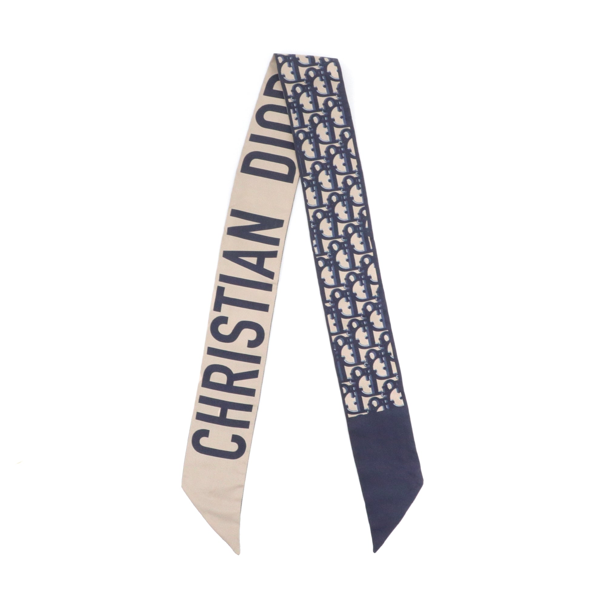 DIOR - Mitzah Dior en soie monogrammée Dior oblique bleue marine