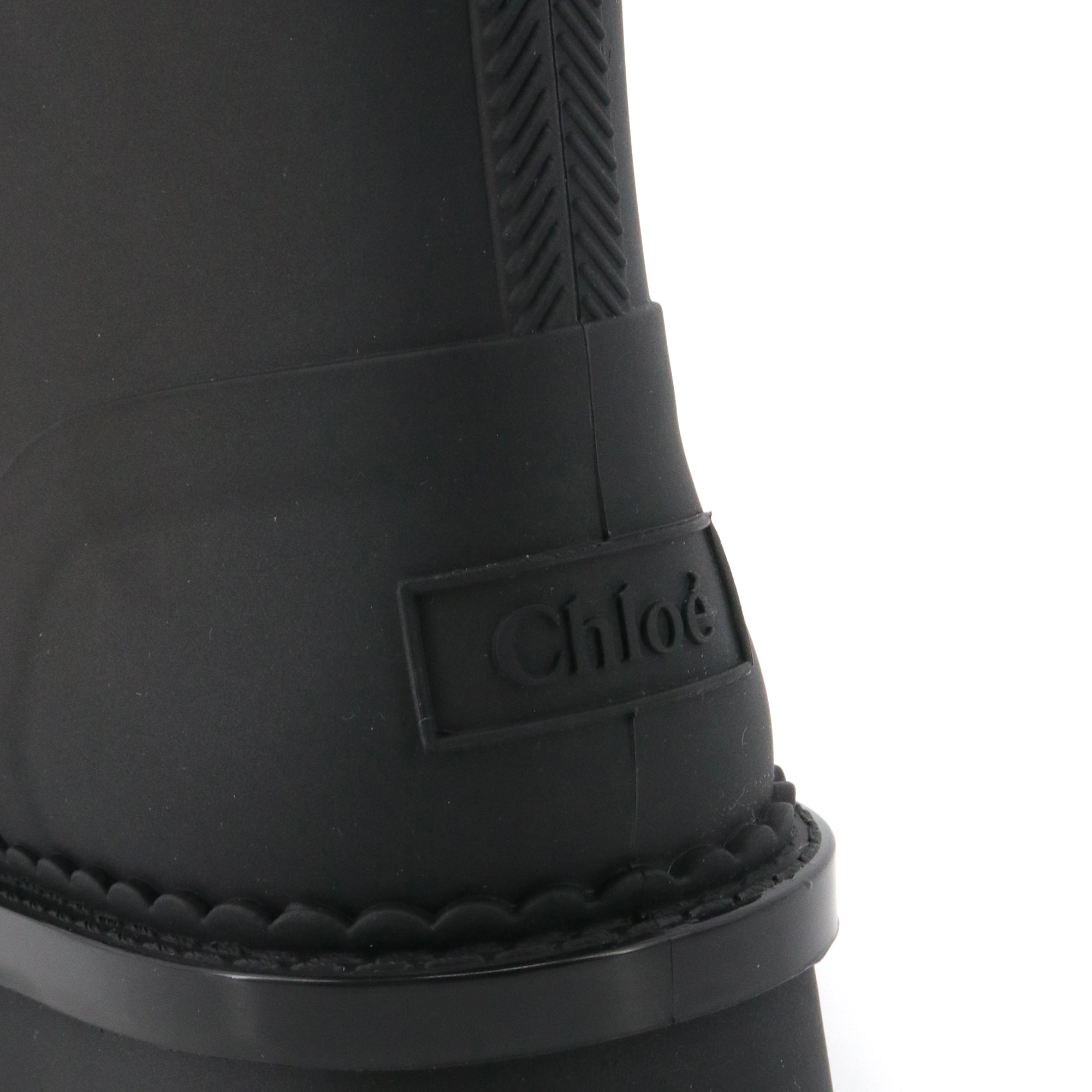 CHLOÉ - Bottines de pluie Raina Chloé en caoutchouc noir (T38)