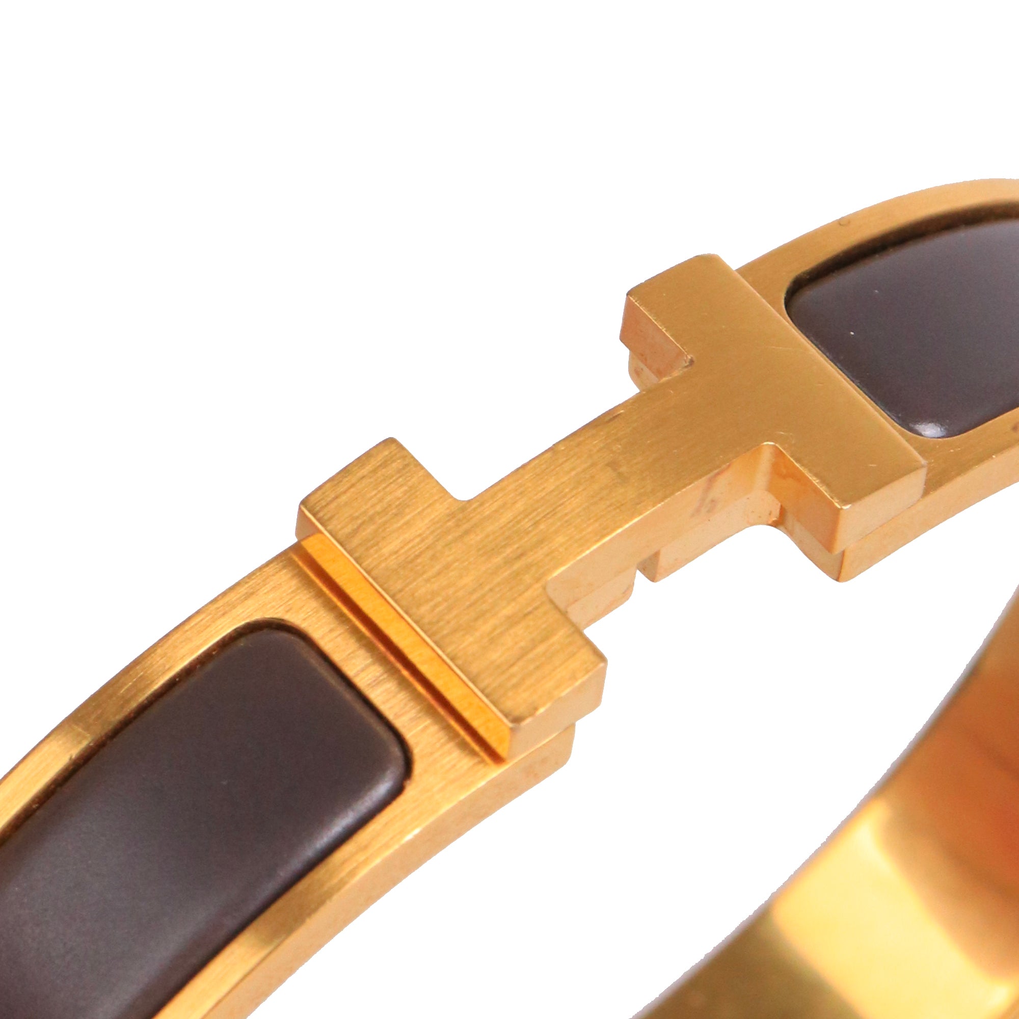 HERMÈS - Bracelet Clic HH Hermès en émail gris mat (T5)