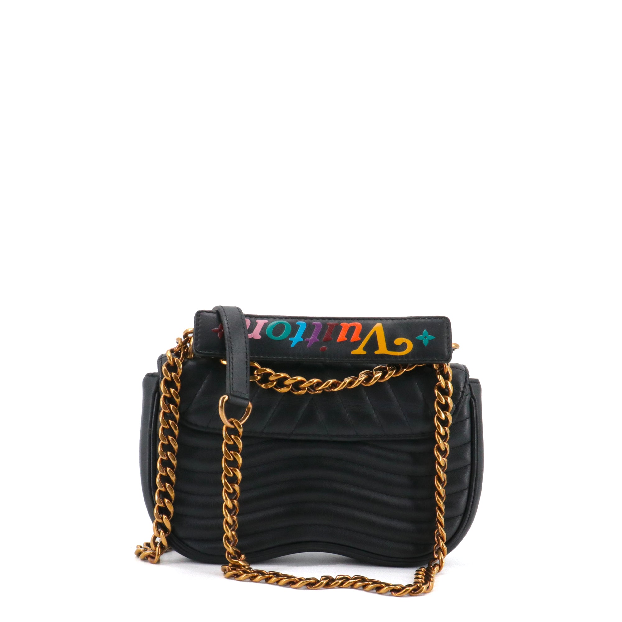 LOUIS VUITTON - Sac à bandoulière New Wave Louis Vuitton en cuir noir