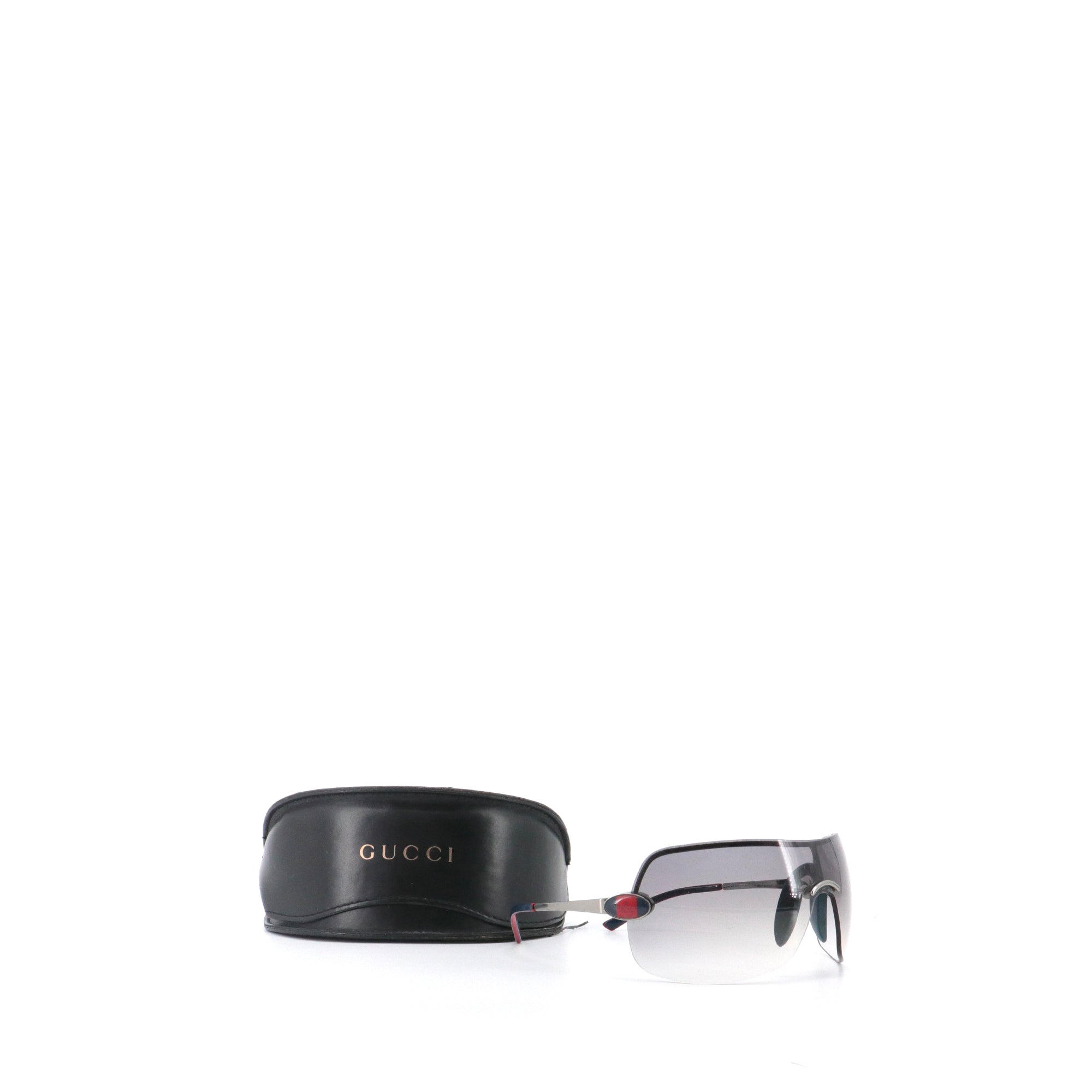 GUCCI - Lunettes de soleil Masque Gucci en métal gris