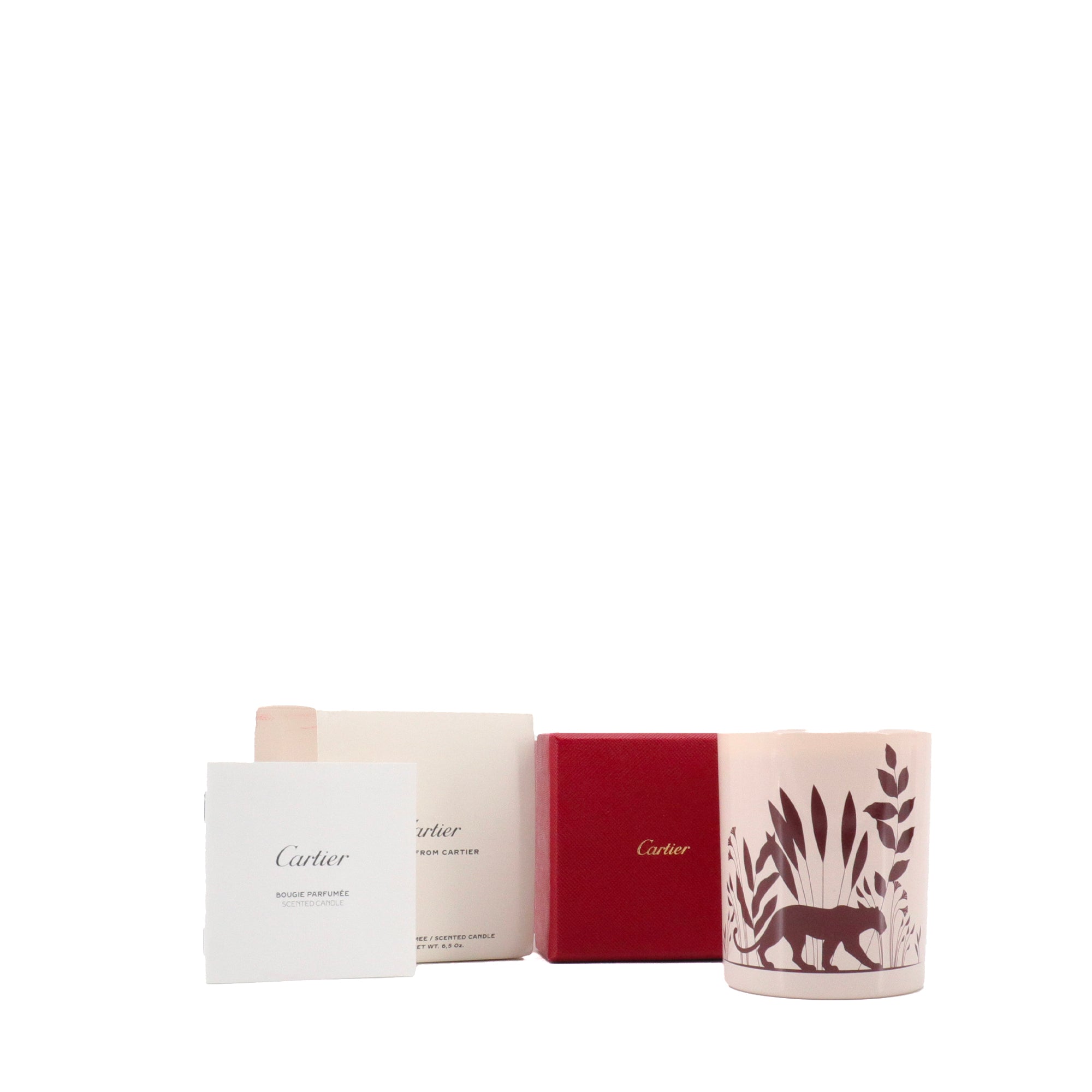 CARTIER - Bougie parfumée Cartier en verre rose pâle