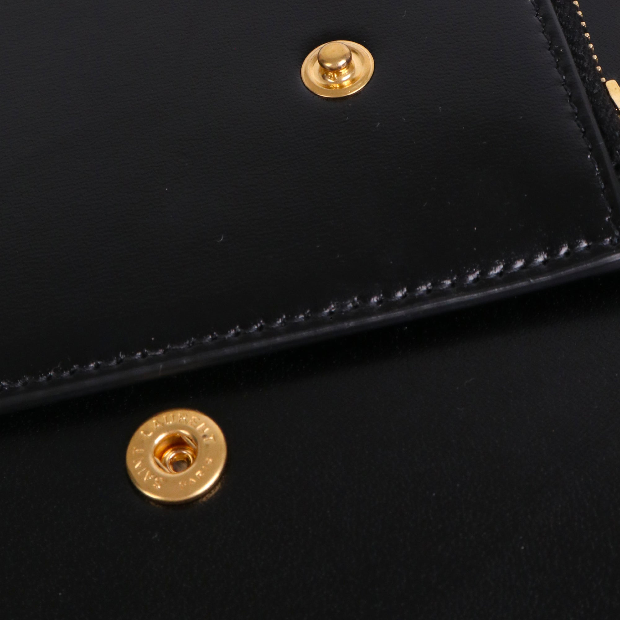 SAINT LAURENT - Sac à bandoulière Double Zip Saint Laurent en cuir lisse noir