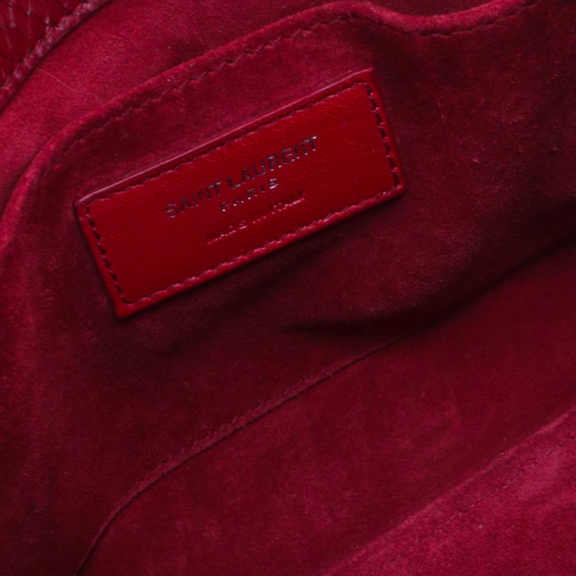 SAINT LAURENT - Sac De Jour Nano Saint Laurent en python bordeaux