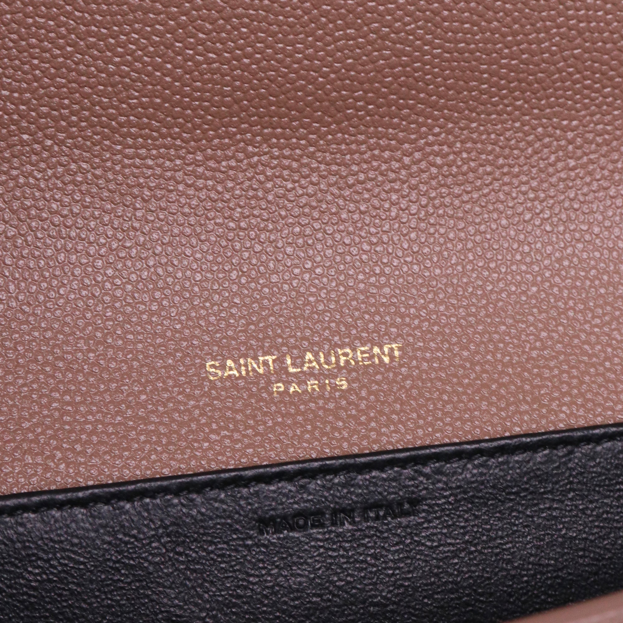 SAINT LAURENT - Saint Laurent Cassandre clutch in black chevron leather