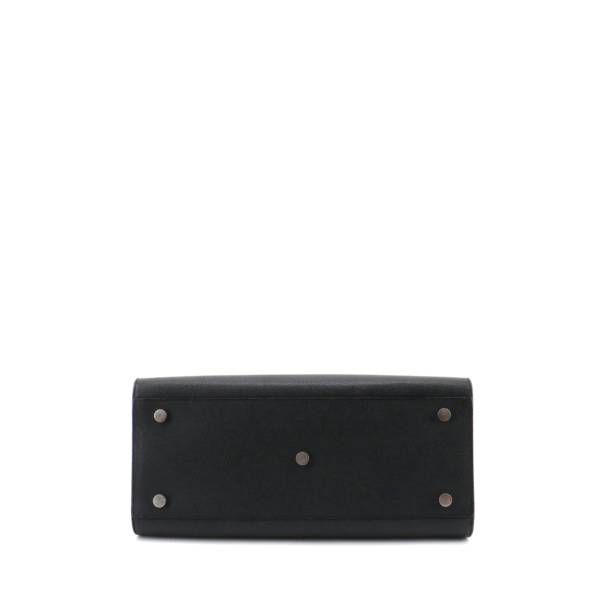 SAINT LAURENT - Sac de jour Saint Laurent médium en cuir grainé noir