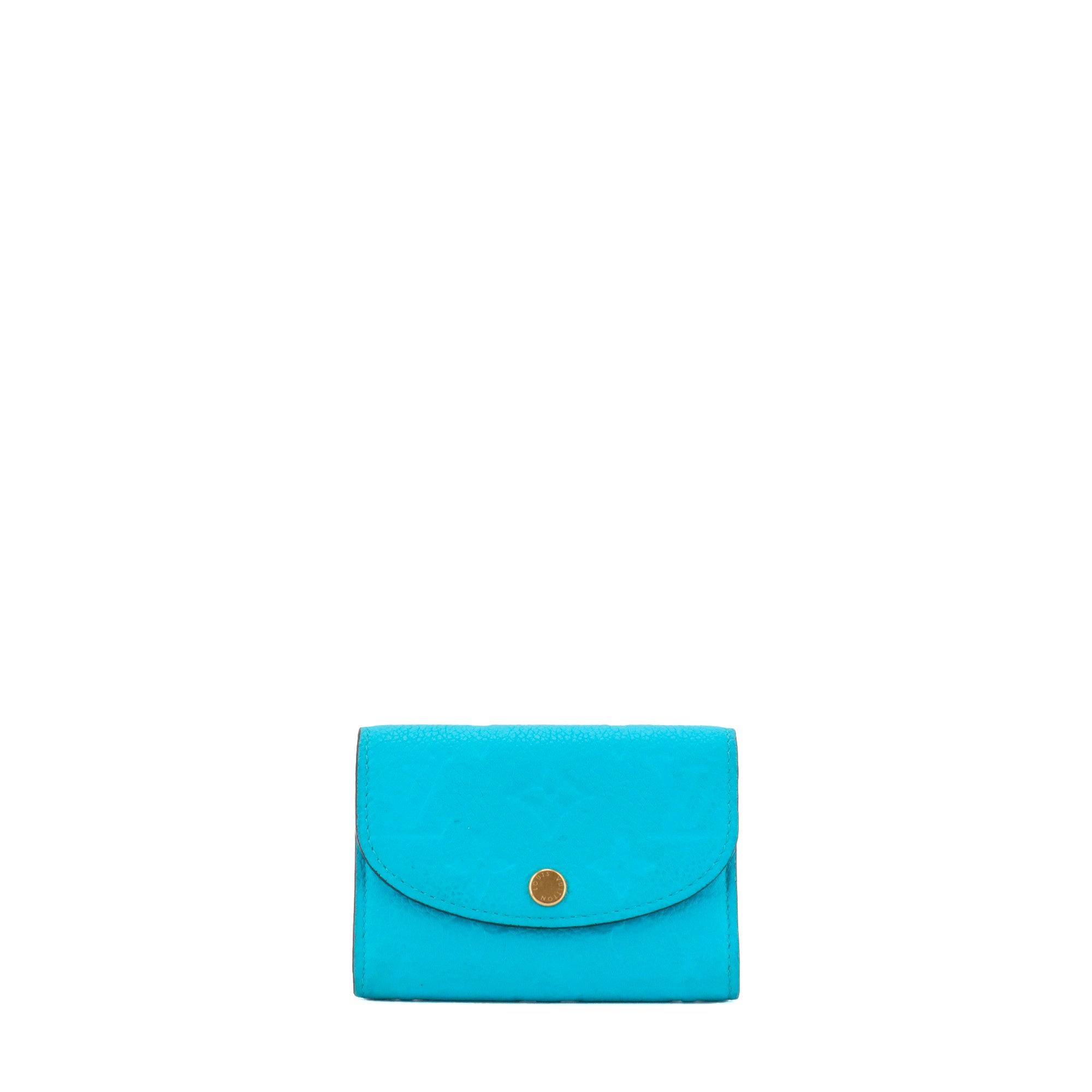 LOUIS VUITTON - Porte monnaie Rosalie Louis Vuitton en cuir empreinte bleu