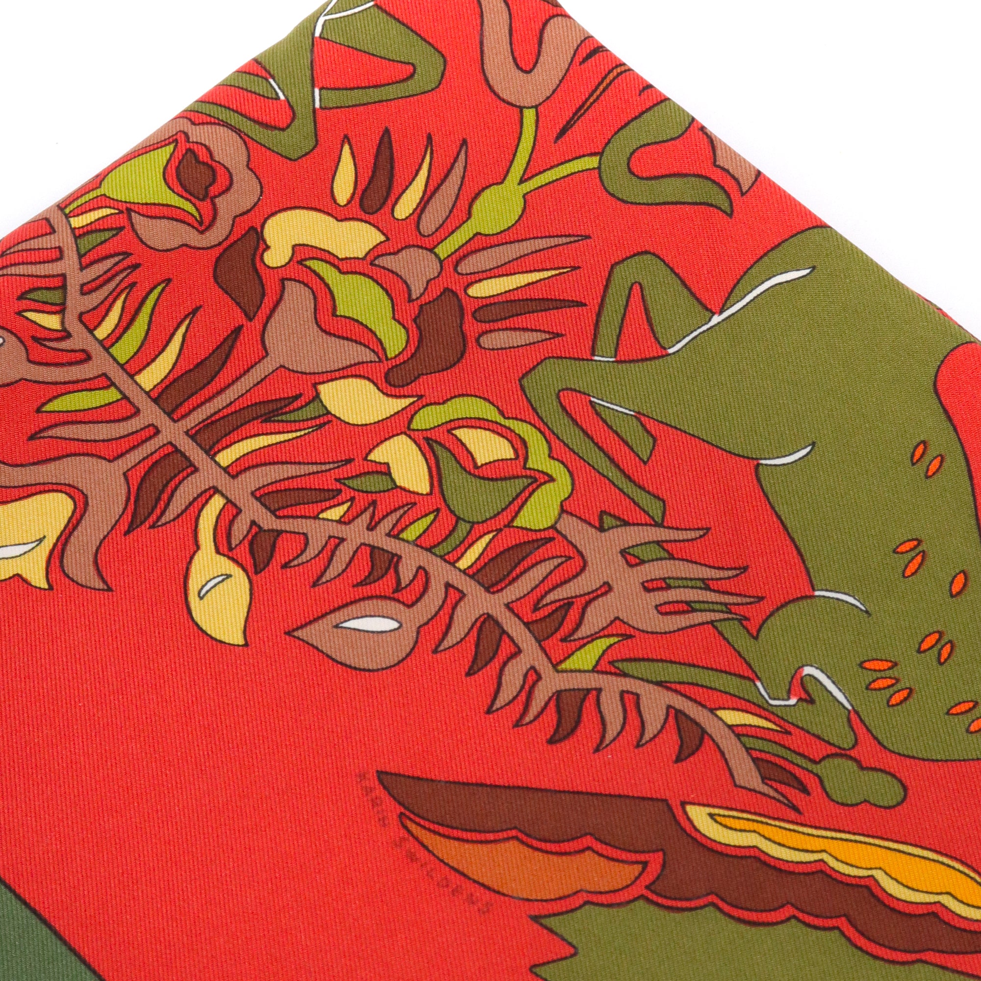 HERMÈS - Hermès Tally-Ho 90 scarf in khaki silk