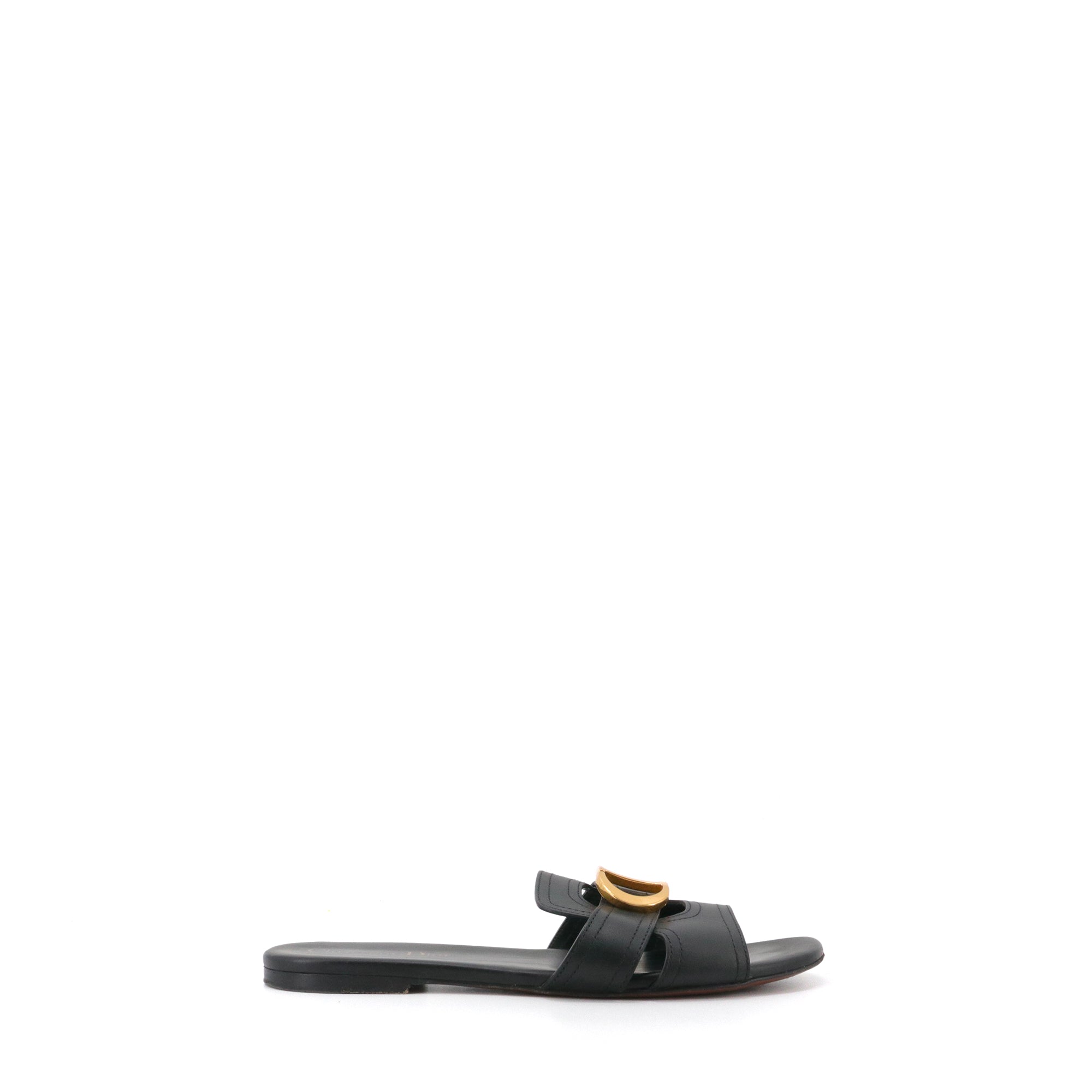DIOR - Dior 30 Montaigne sandals in black leather (size 37.5)